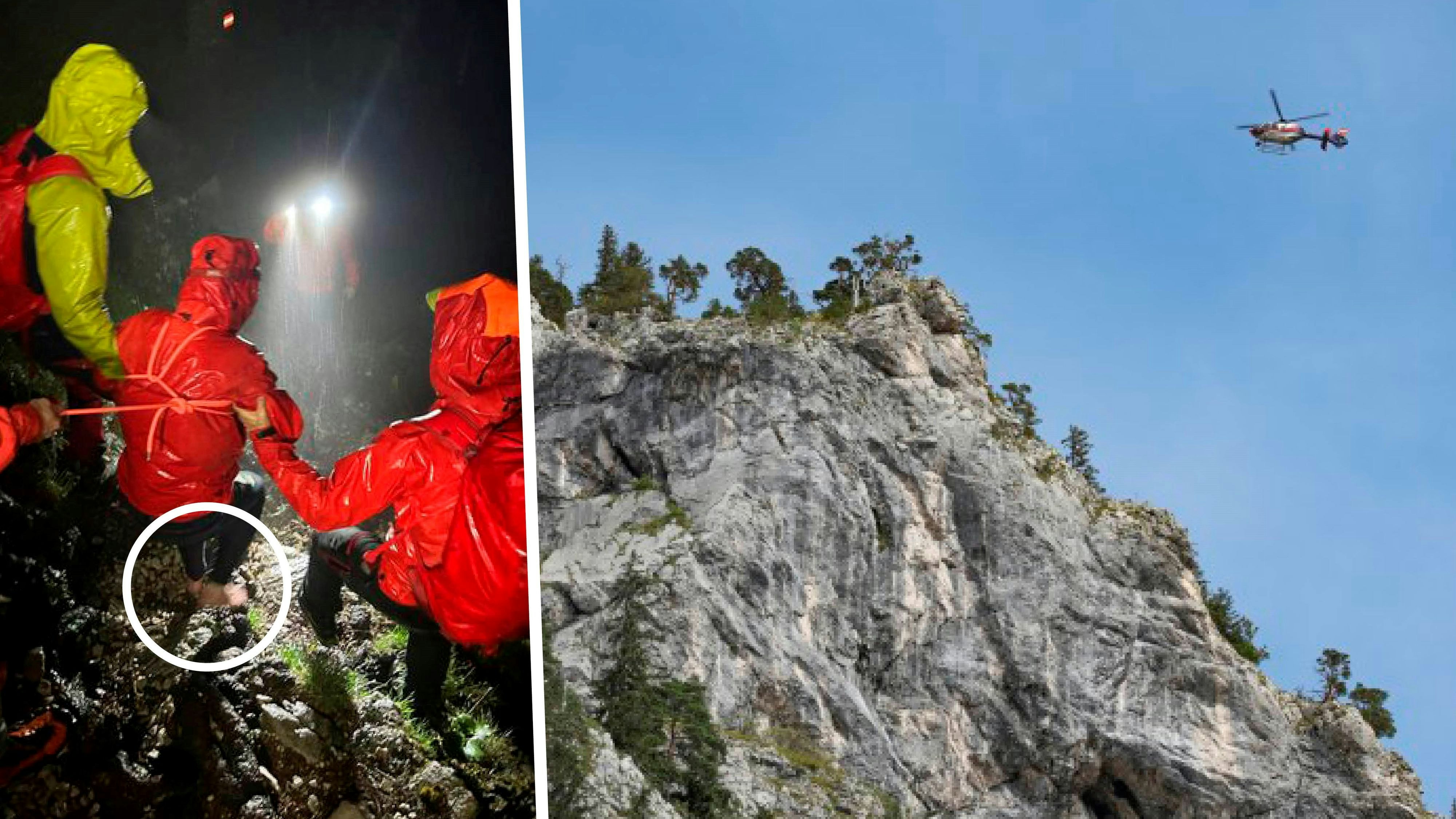 Die Bergretter mussten einen 44-Jährigen retten, der ohne Schuhe unterwegs war.