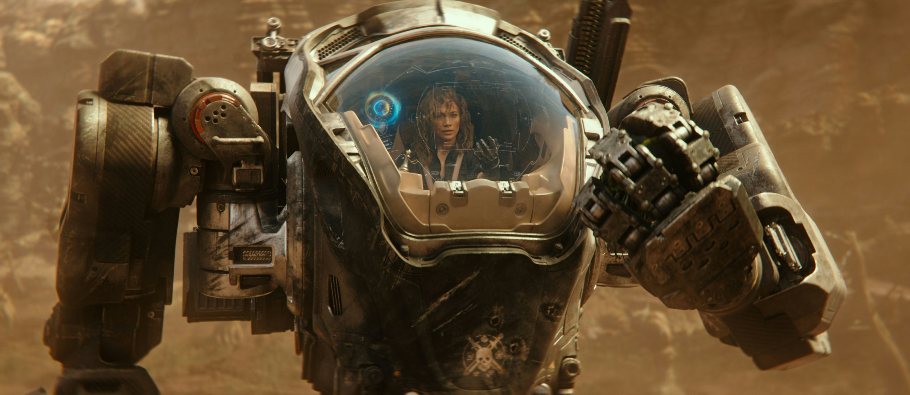Wird zwischenzeitlich auf einen anderen Planeten gespült, ehe sie die Welt retten kann: Jennifer Lopez in "Atlas"