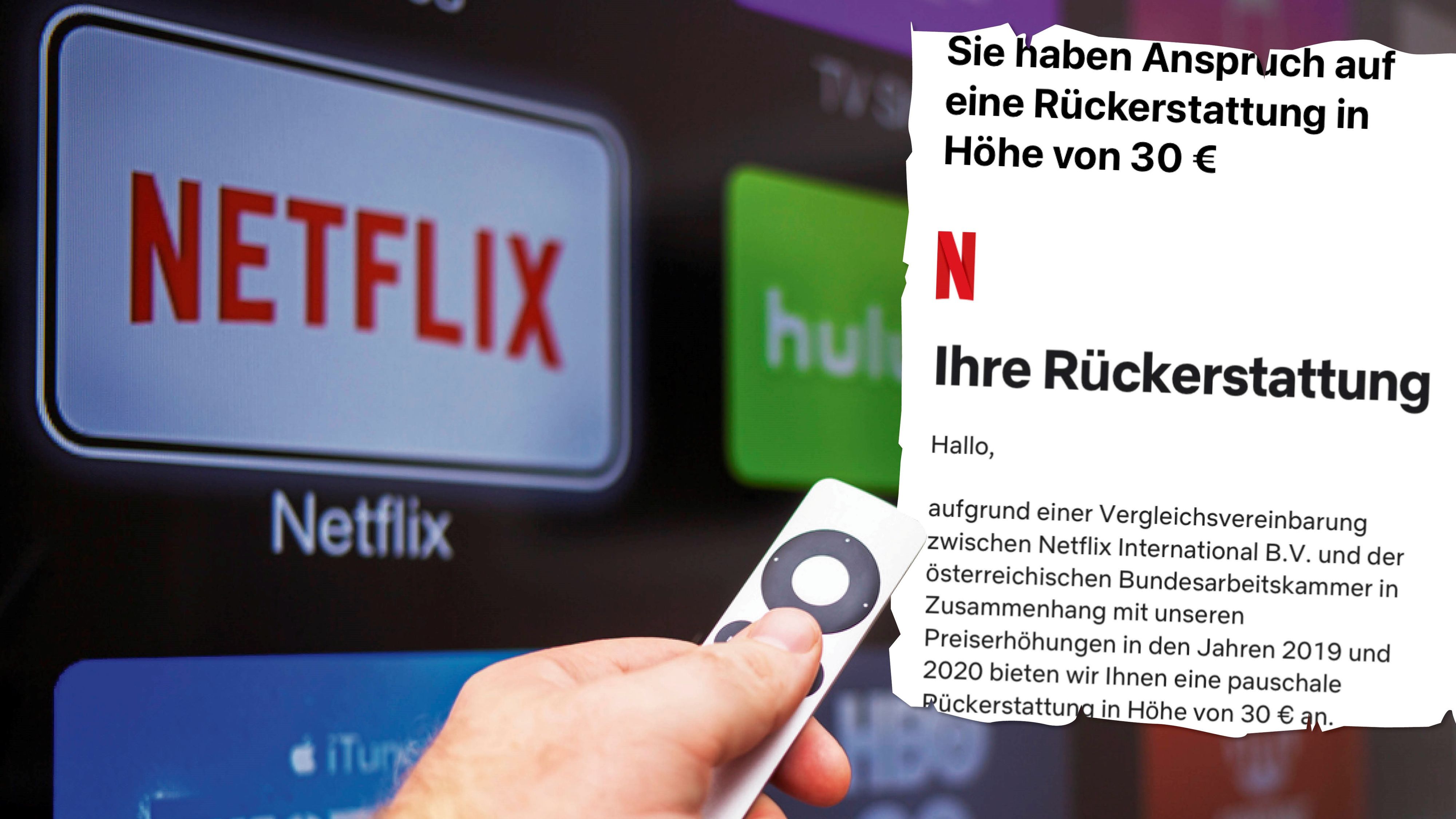 Netflix zahlt bis zu 30 Euro an Kunden, die 2019 und 2020 von Preiserhöhungen betroffen waren.