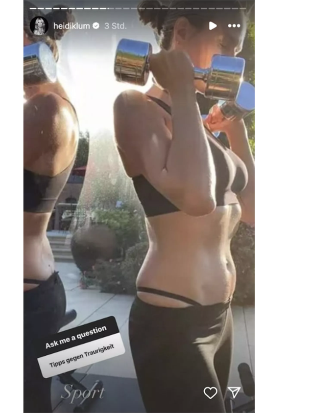 Für ihren Traumbody stemmt das Model schwere Gewichte.