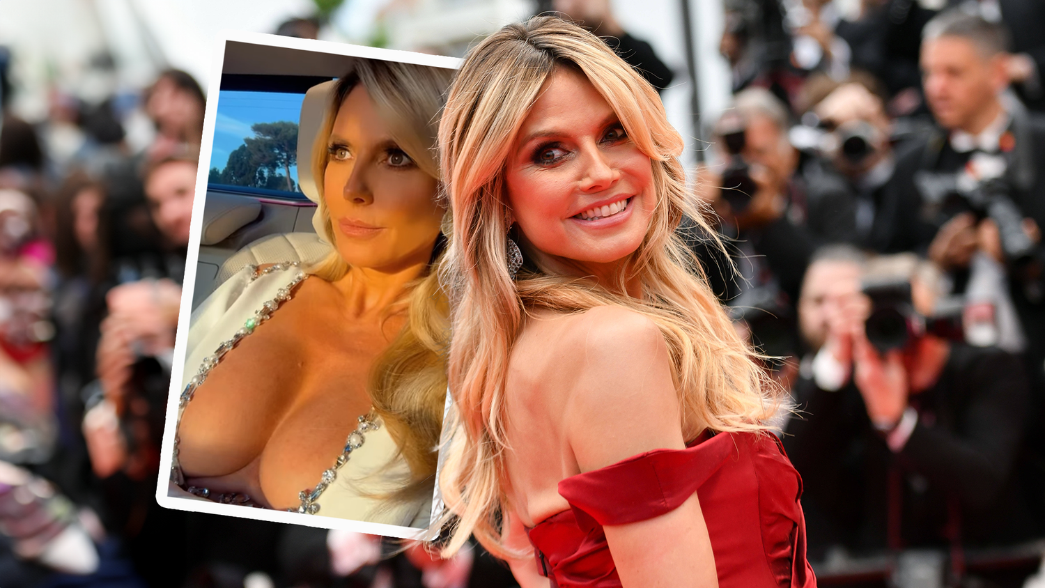 Größer könnte der Ausschnitt von Heidi Klum nicht sein.