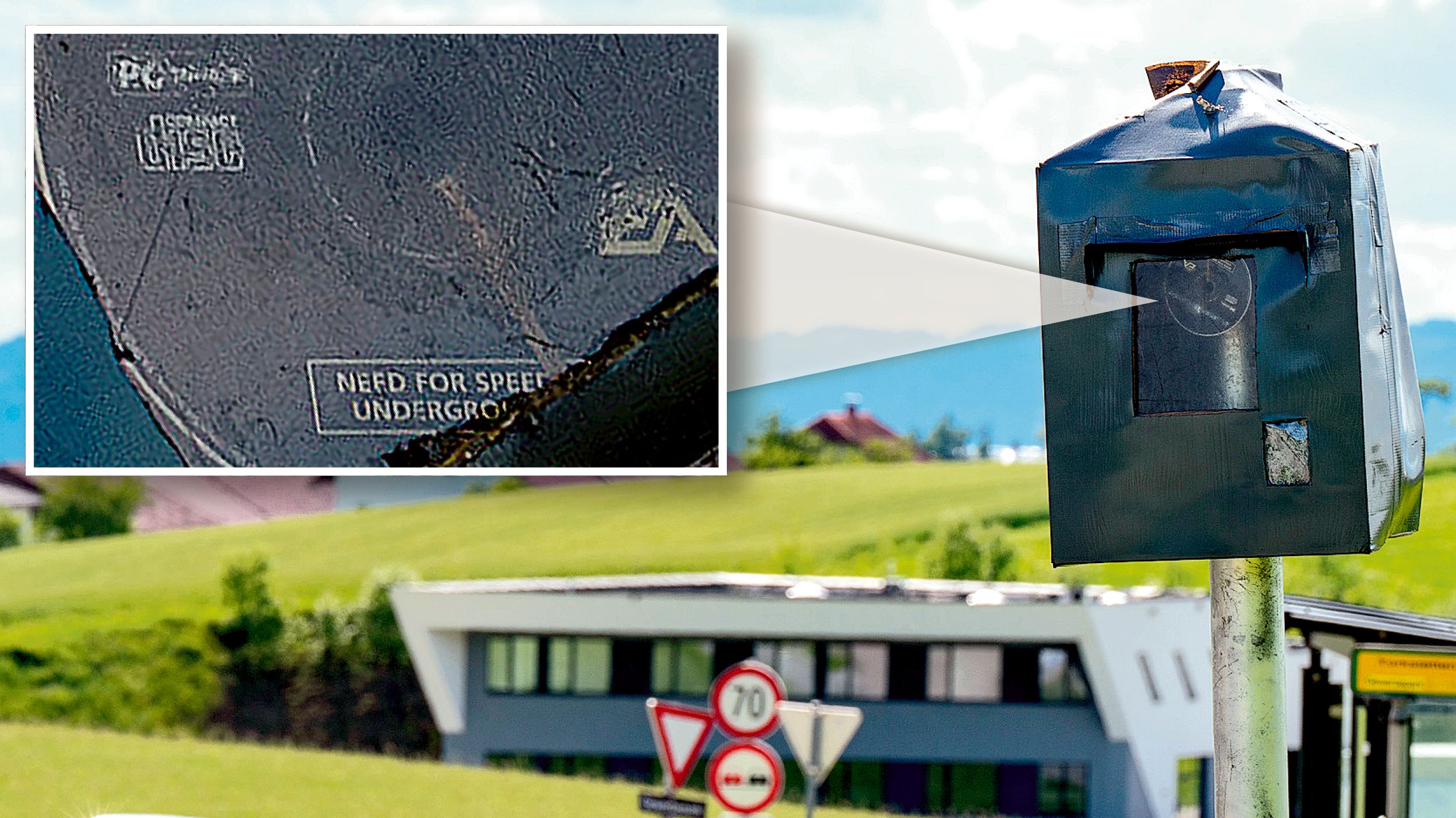 In Oberösterreich haben Unbekannte eine Radar-Fälschung aufgestellt. Originell: Statt einer Kamera ist ein 