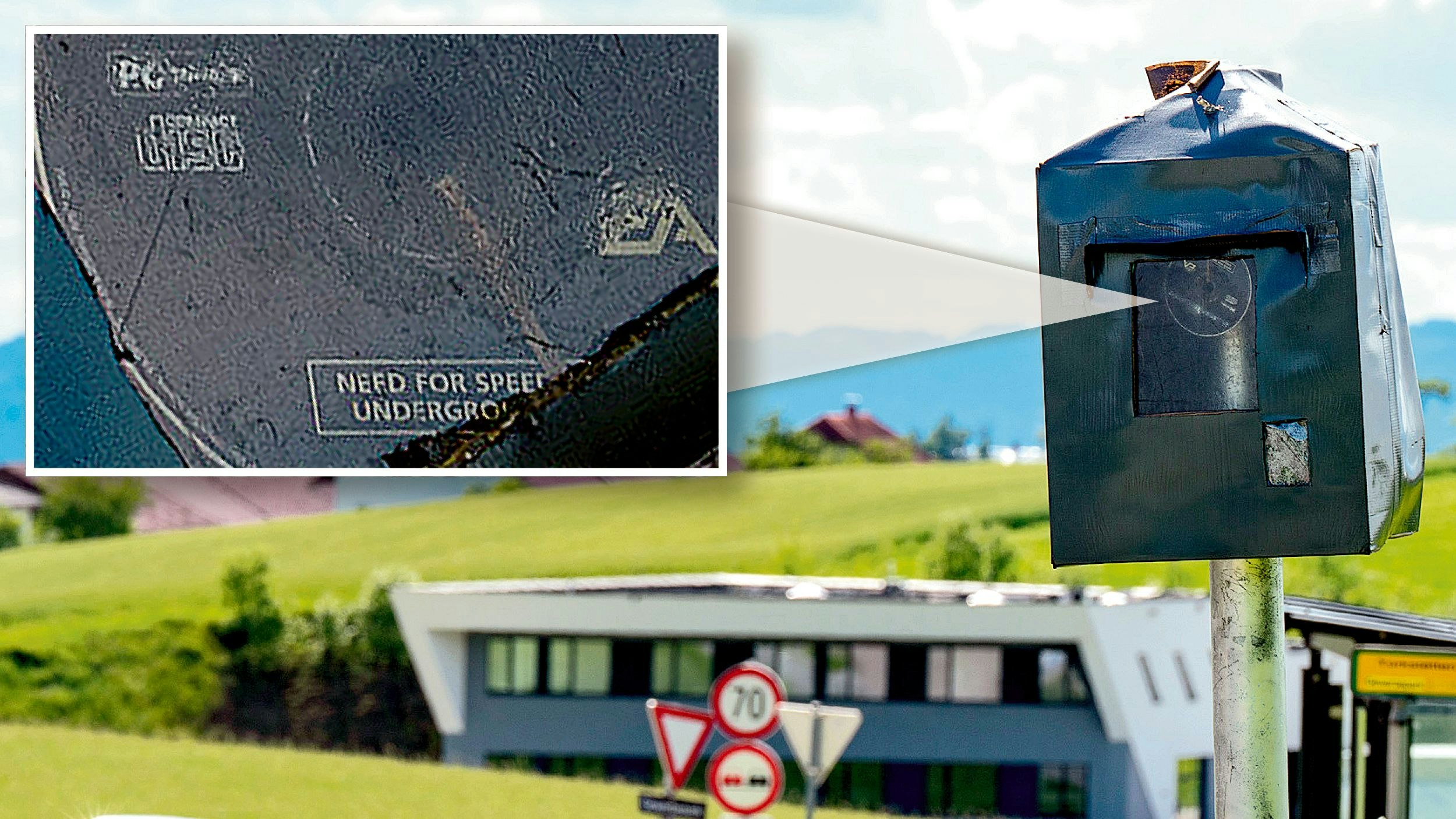In Oberösterreich haben Unbekannte eine Radar-Fälschung aufgestellt. Originell: Statt einer Kamera ist ein "Need For Speed"-Game eingebaut.