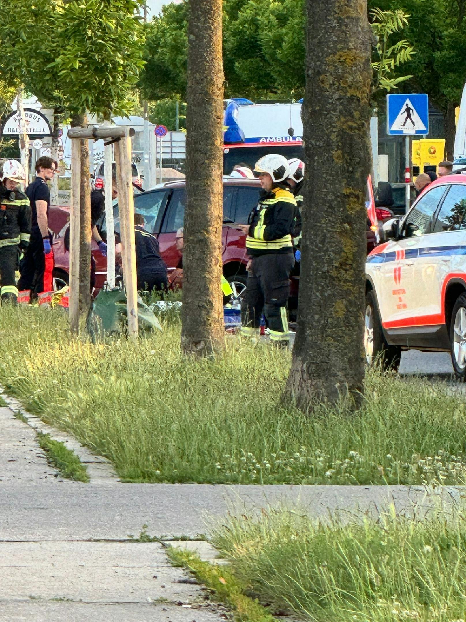 Schwerer Verkehrsunfall im Gewerbepark in der Donaustadt