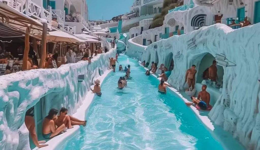 Ein auf Social Media verbreitetes Bild von Santorini sorgt für Begeisterung, ist aber nicht echt.