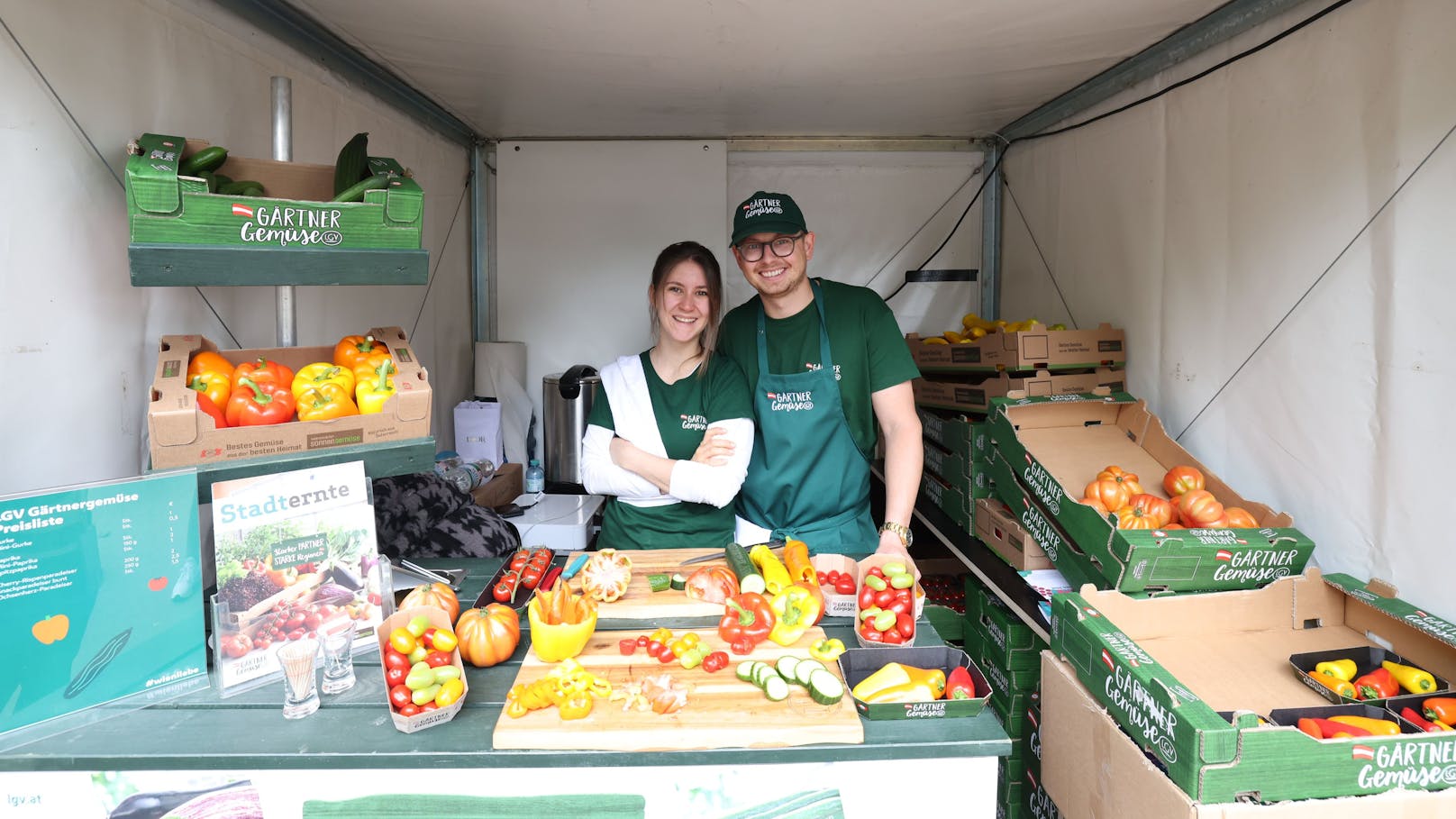 Gemüse und Obst aus Wien.