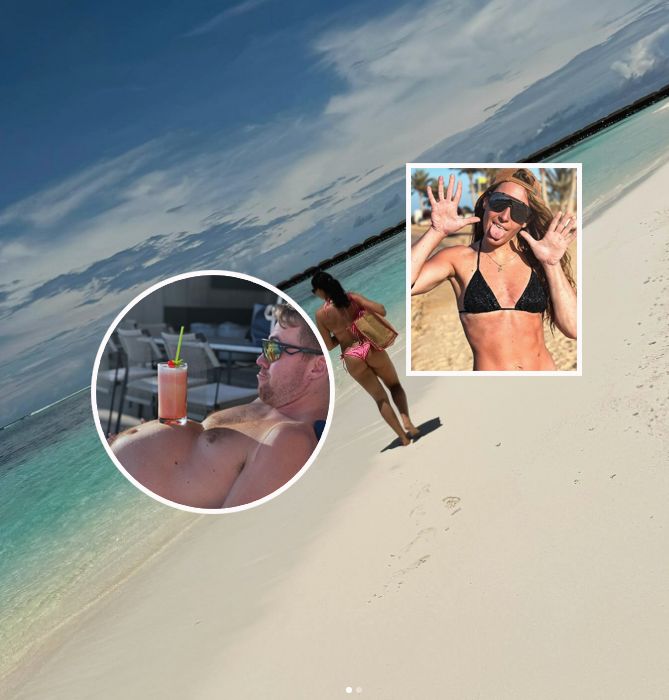 Sonne, Strand und Meer – Kilde, Venier und Goggia genießen den Urlaub.