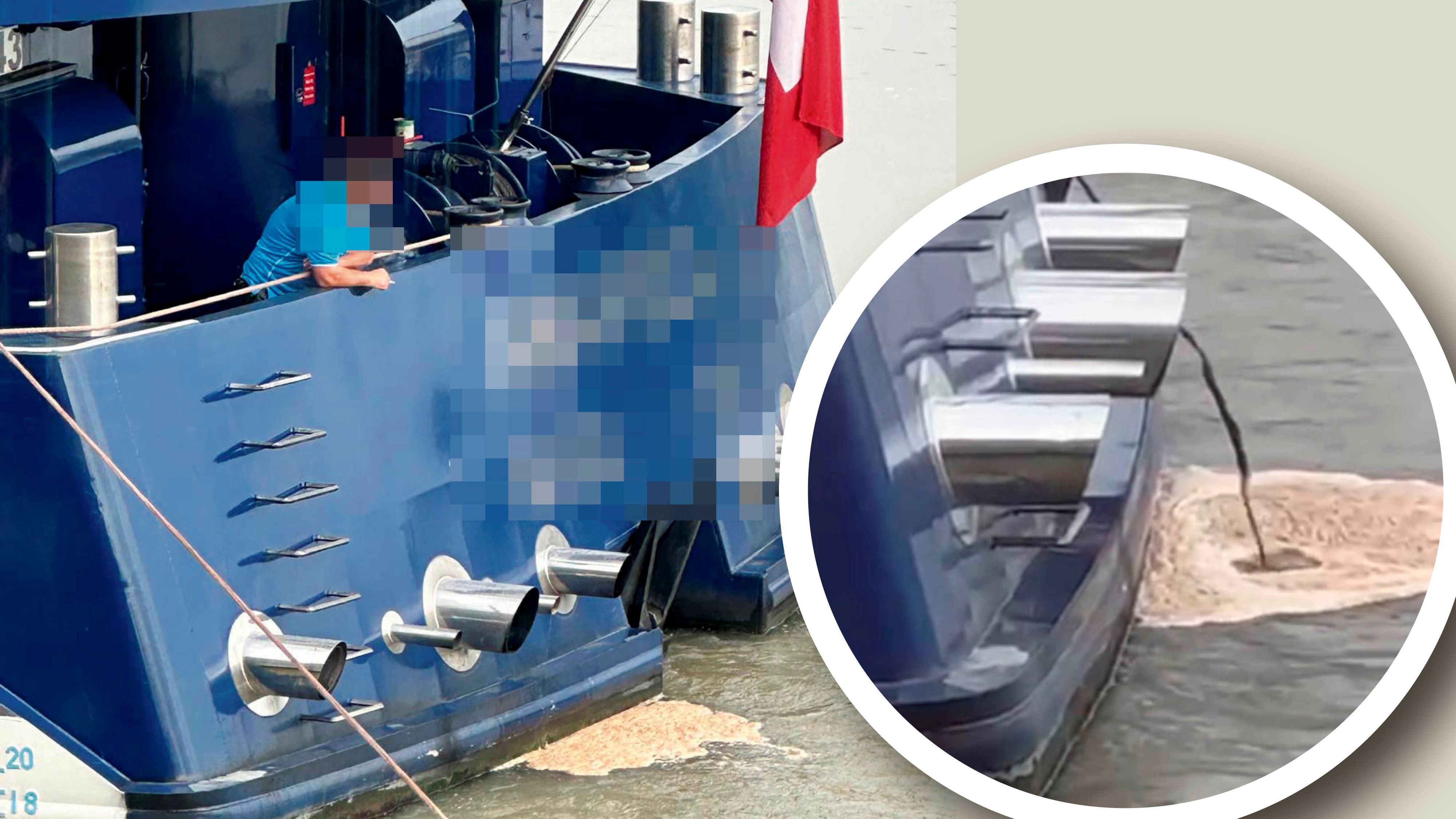 An der Donau in Linz wurde von einem Schiff eine bisher unbekannte Flüssigkeit ins Wasser gekippt.