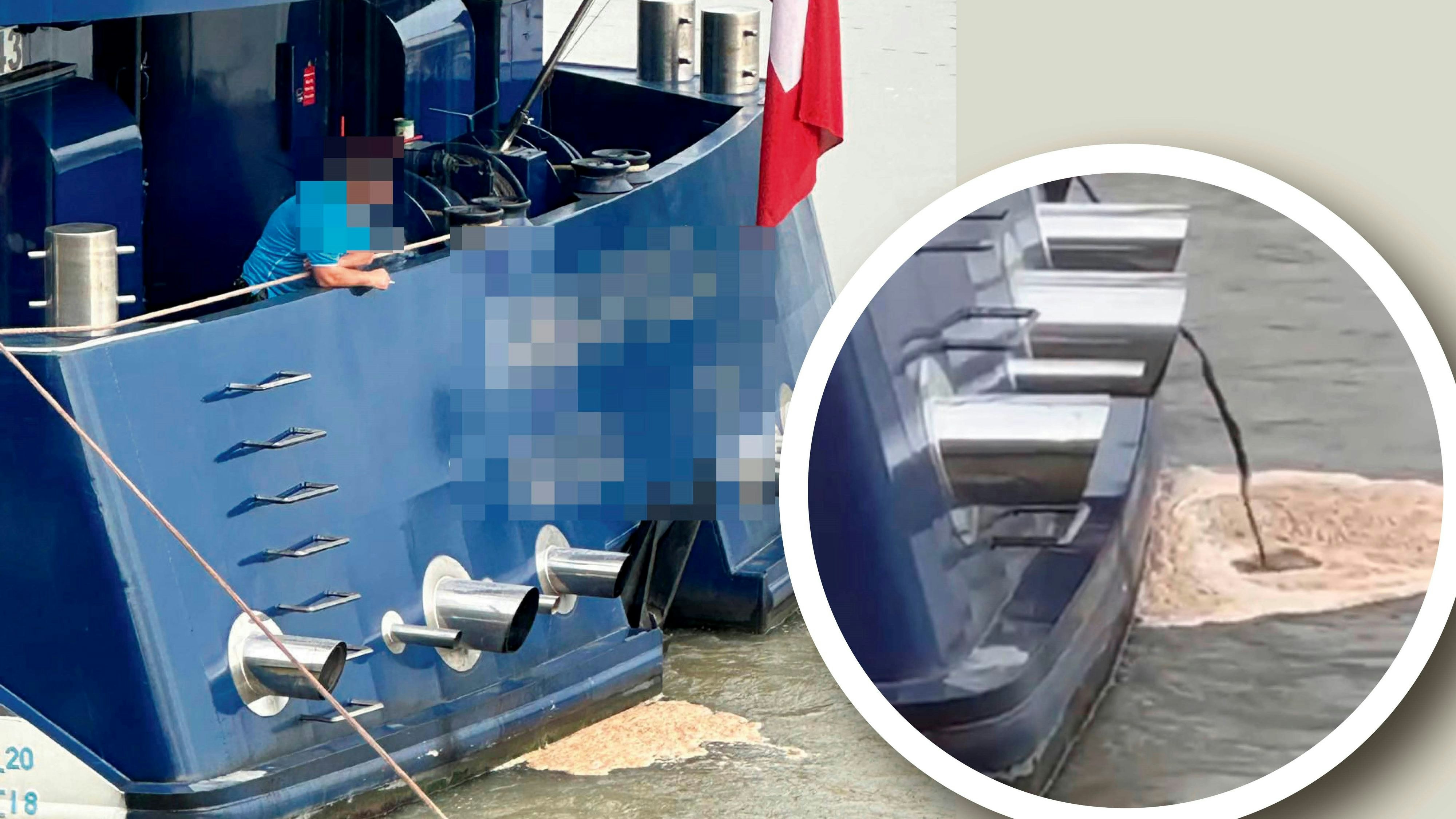 An der Donau in Linz wurde von einem Schiff eine bisher unbekannte Flüssigkeit ins Wasser gekippt.