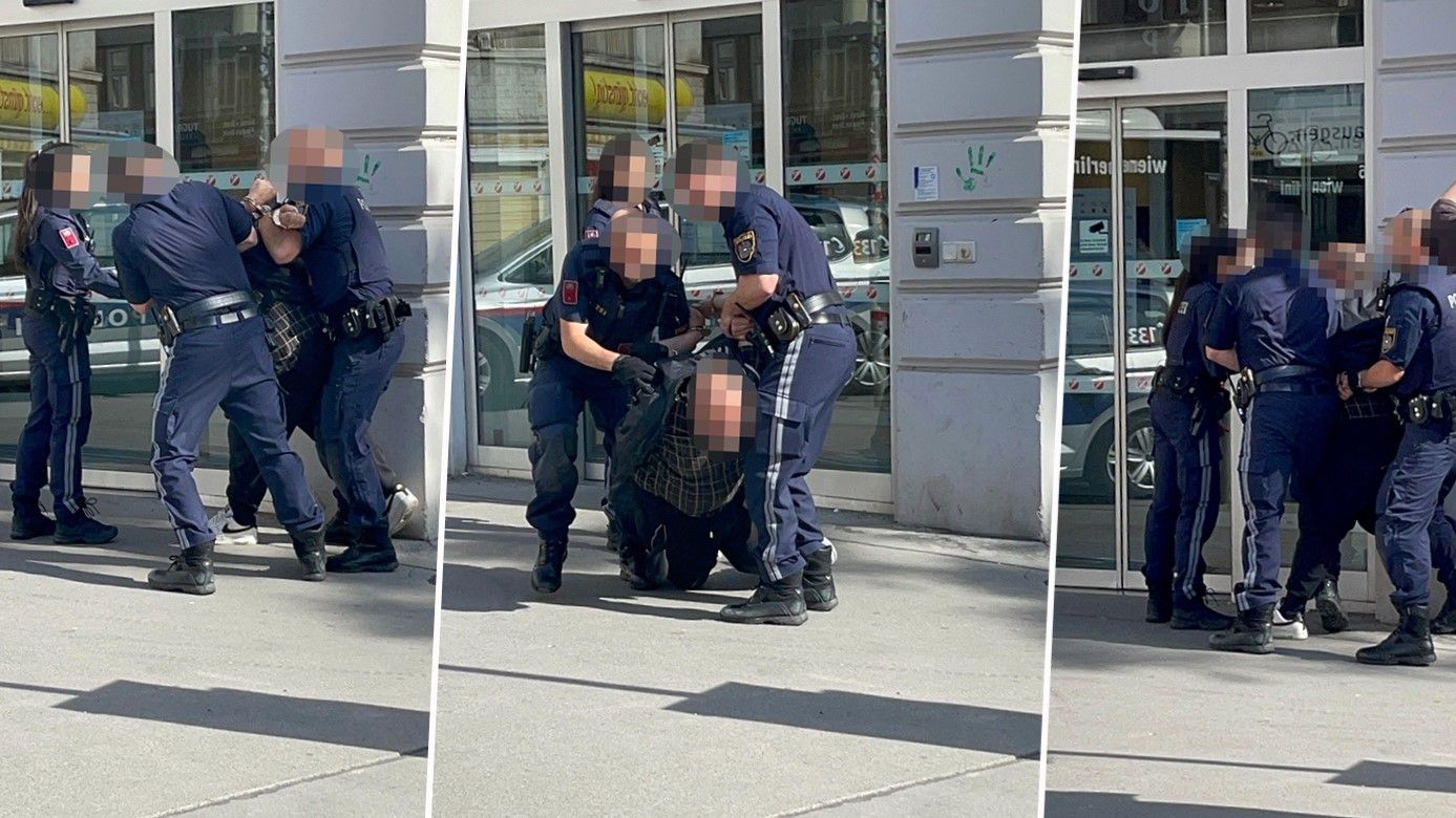 Für einen Mann klickten vor einer Bankfiliale im 5. Wiener Bezirk die Handschellen.