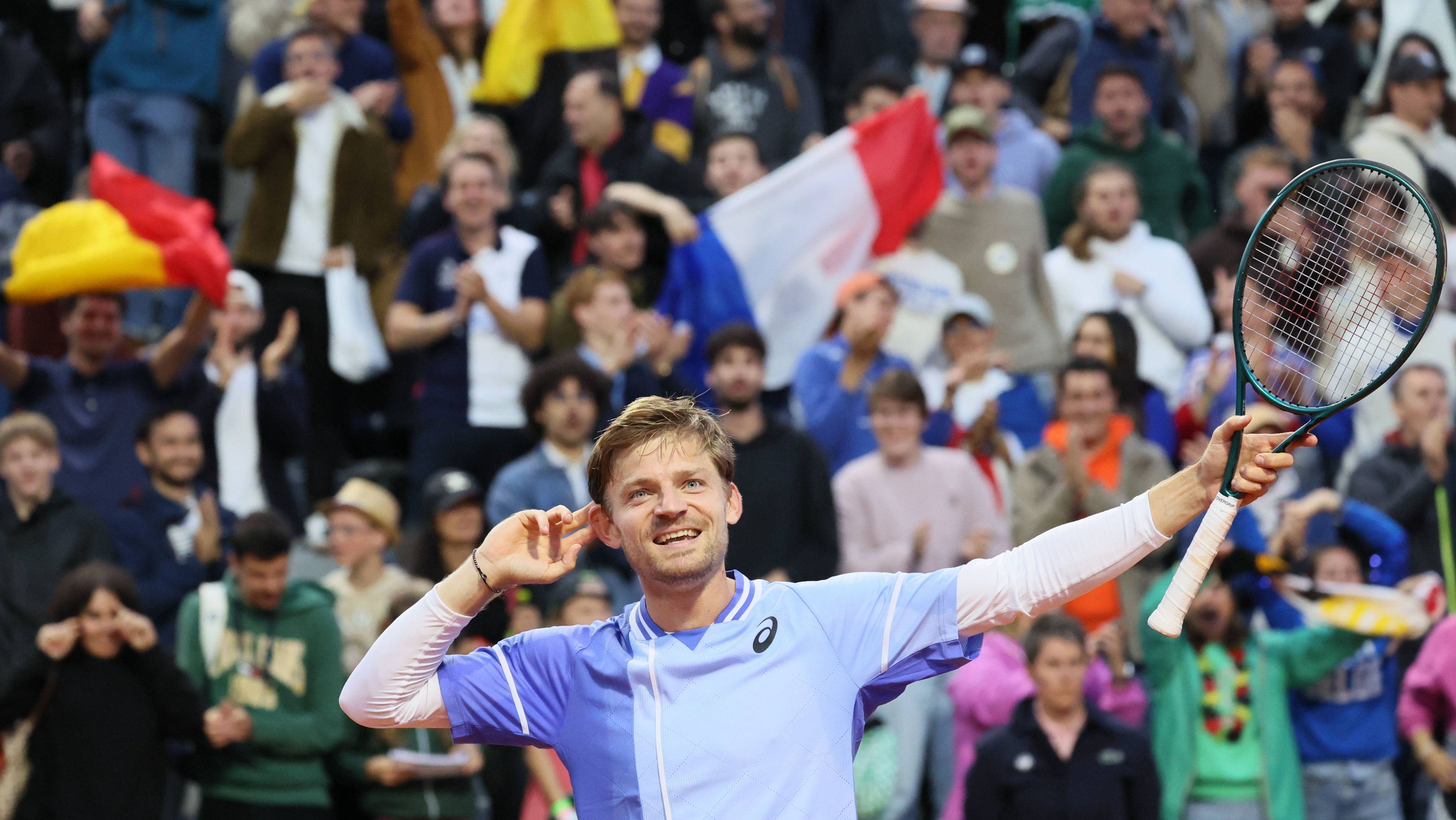 David Goffin legt sich mit dem Publikum in Paris an. 