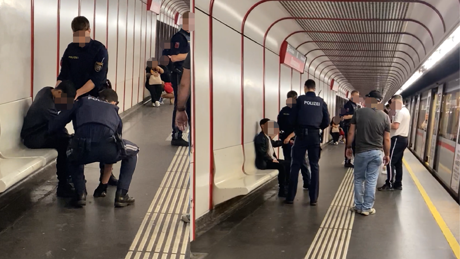 Polizeieinsatz in Wiener U-Bahn.  Ein Mann (20) wurde festgenommen.