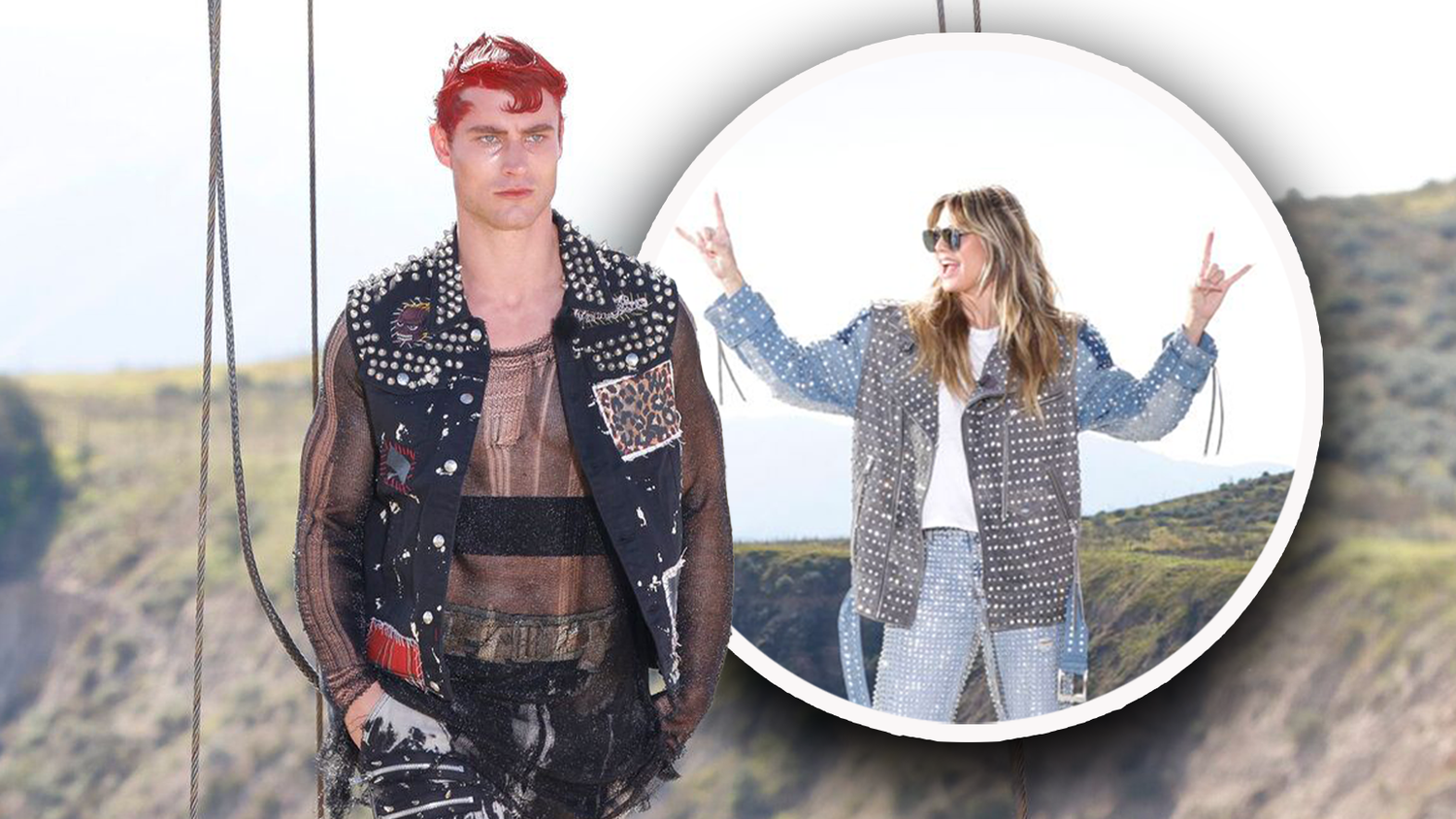 Linus genießt die Höhe, der Laufsteg ist nämlich auf einer Klippe befestigt.