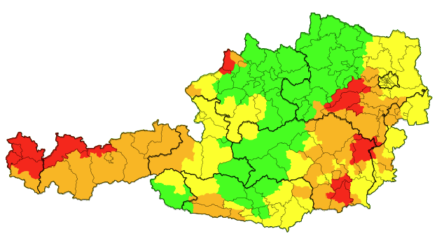 Die UWZ-Warnkarte um 16 Uhr.