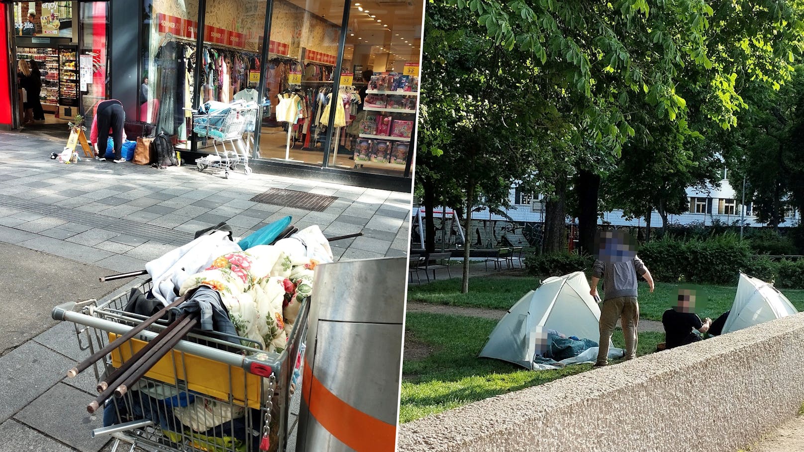 Obdachlosen-Camps – jetzt schon Zelte bei Wiener Mahü