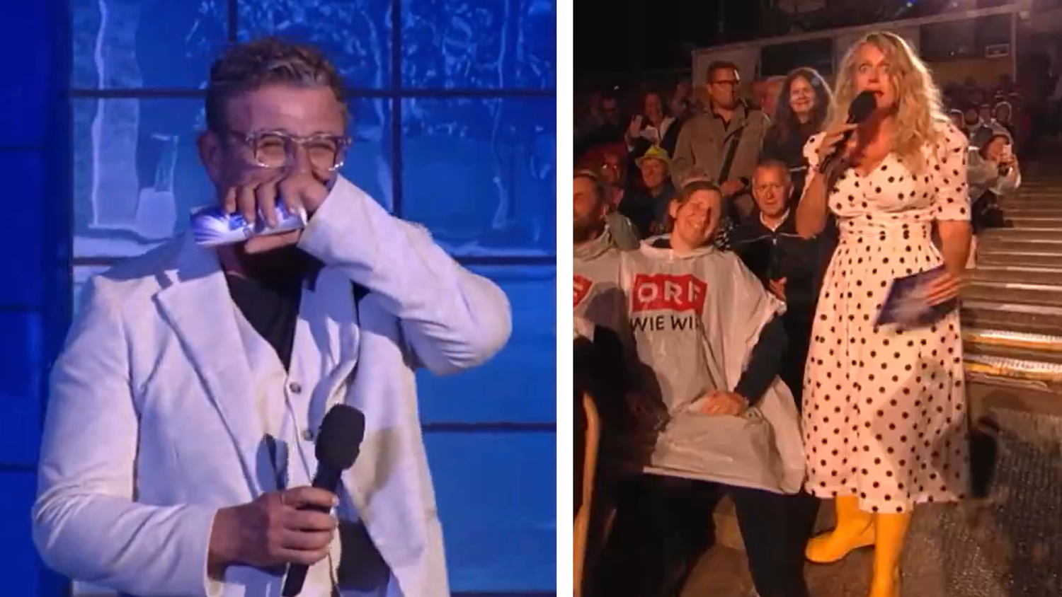 Hans Sigl hatte nach einem Schöneberger-Sager einen Lachanfall im ORF.