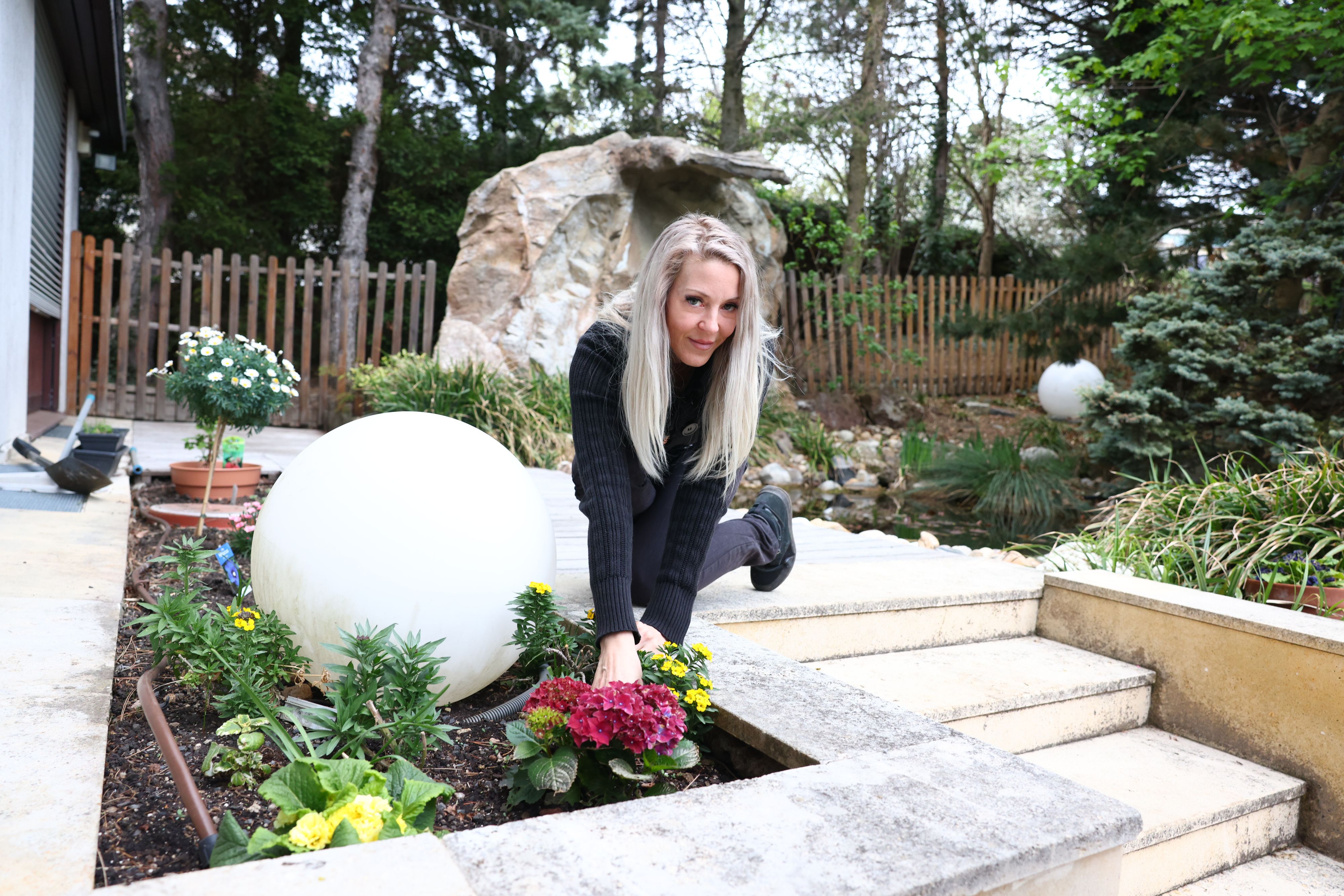 Simone Lugner liebt es, sich um den Garten der Lugner-Villa in Döbling zu kümmern