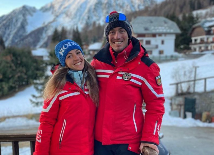 Speedski-Ass Pession mit Freundin Arlian (l.)