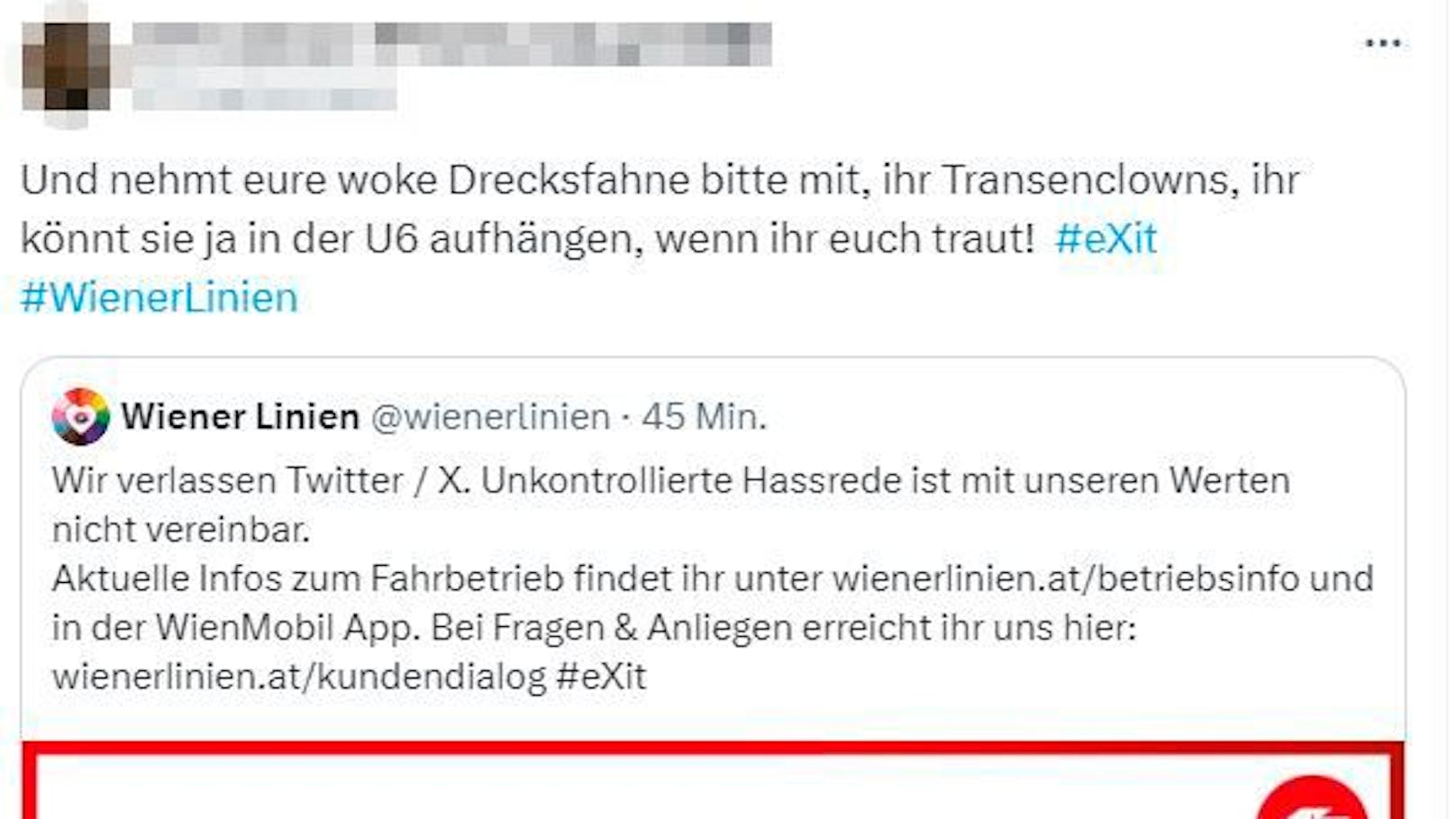 Auch für Toleranz hagelt es für die Wiener Öffis Hass.