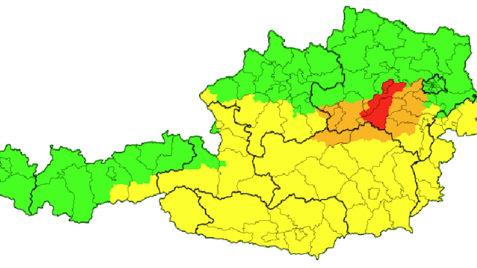 Aktuelle Unwetterwarnungen für Österreich