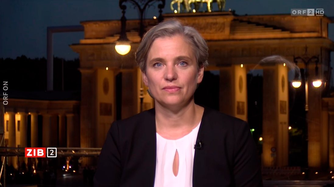 Die deutsche Nahost-Expertin Bente Scheller in der ZIB2 am 4. Juni 2024.