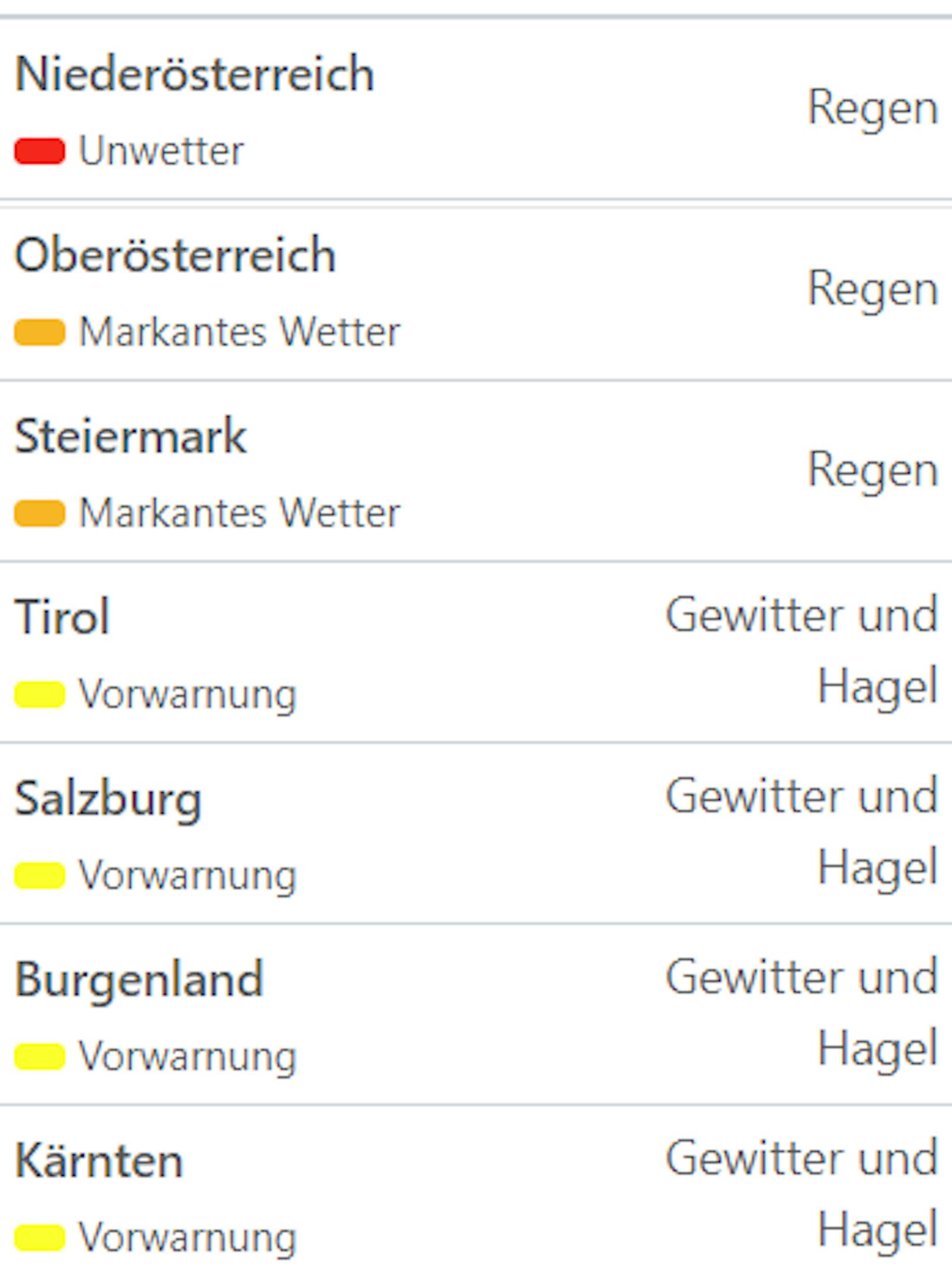 Es wird vor Hagel-Gewittern und Starkregen gewarnt.