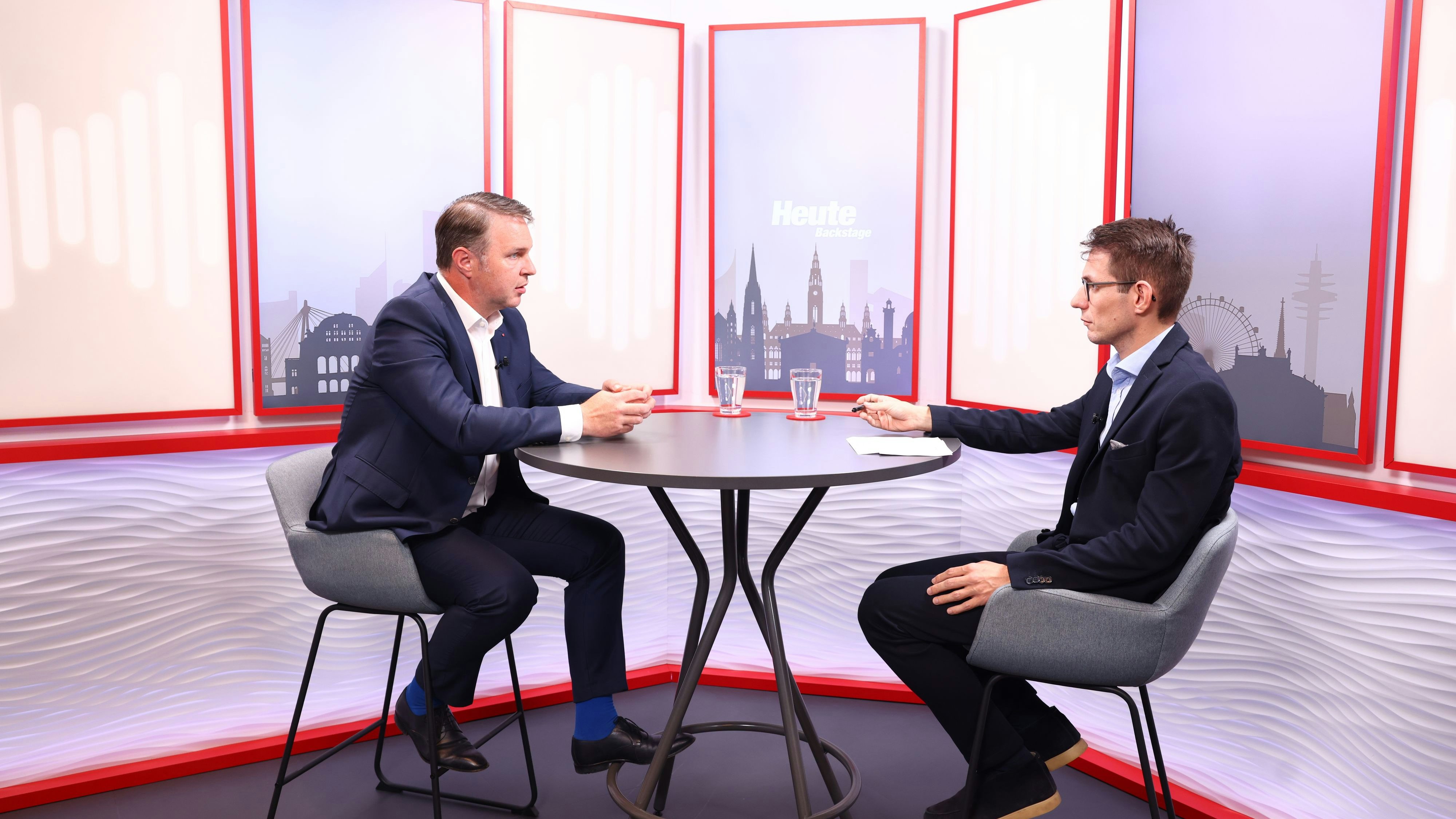 Babler im Interview mit <em>"Heute"</em>-Chefredakteur Clemens Oistric