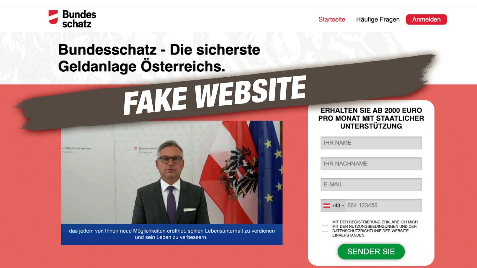 Deep Fake von Minister Brunner wirbt für Finanzbetrug