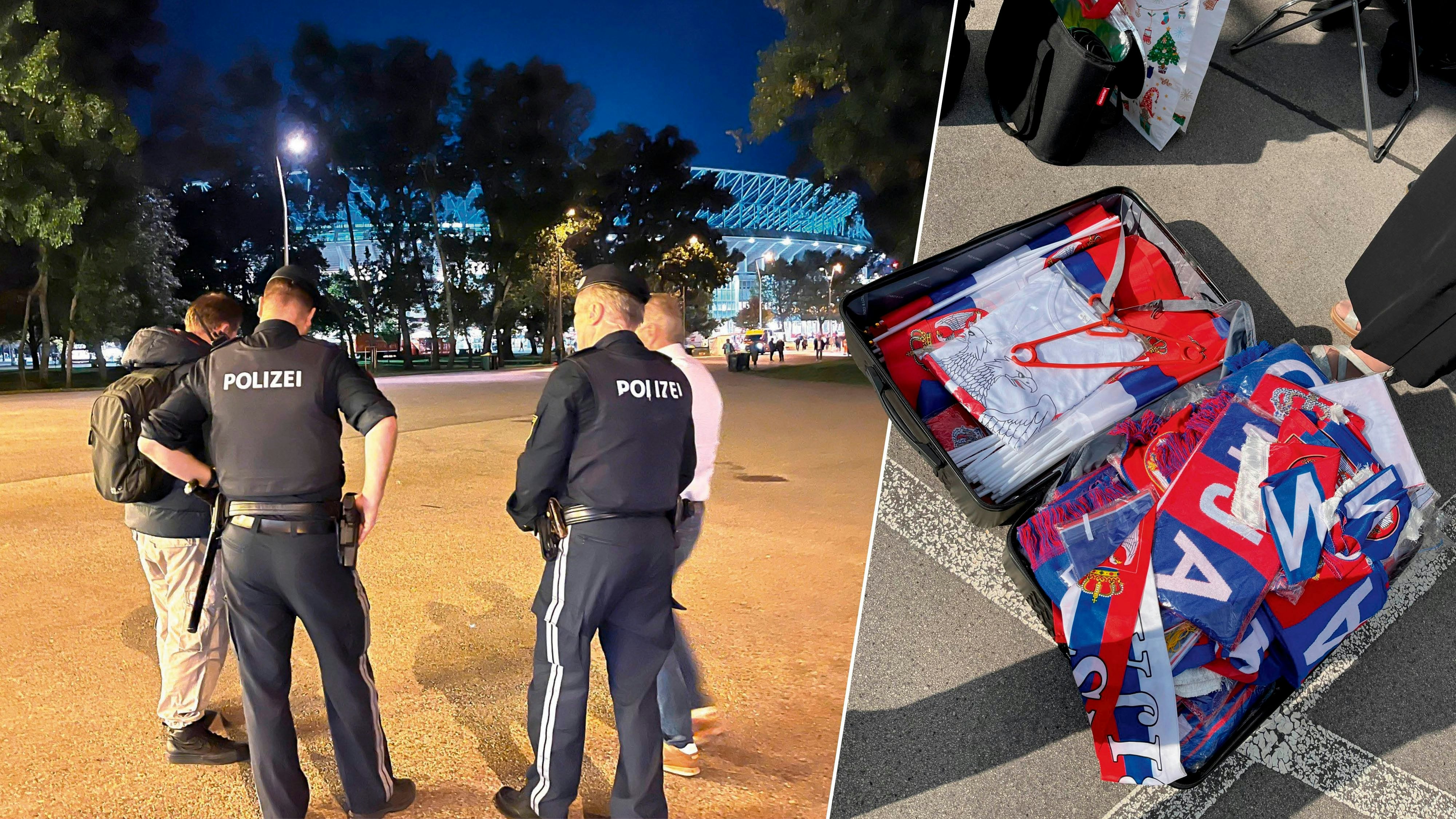 Die Polizei konnte tausende illegale Fanartikel sicherstellen.