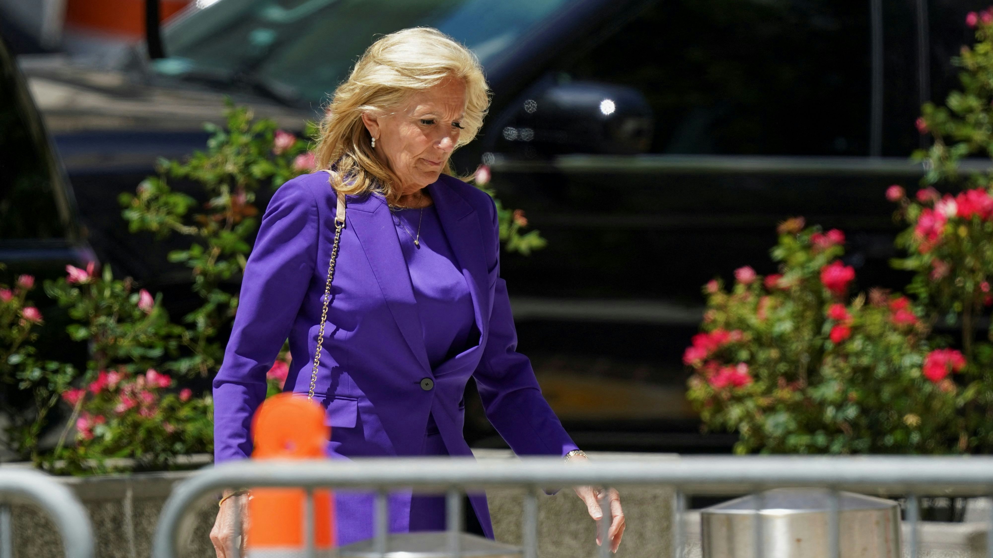 Die First Lady der USA, Jill Biden, beim Prozess gegen Hunter Biden wegen Waffenbesitzes in Wilmington, Delaware, USA.