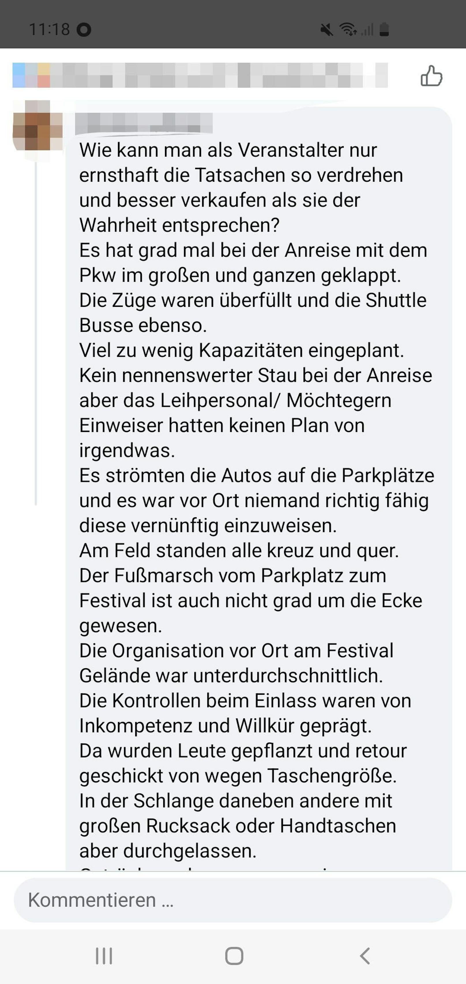 Konzert-Besucher üben scharfe Kritik