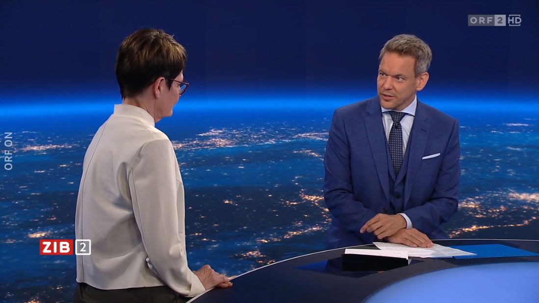 U-Ausschuss-Verfahrensrichterin Christa Edwards am 6. Juni 2024 in der ZIB2 mit Martin Thür.