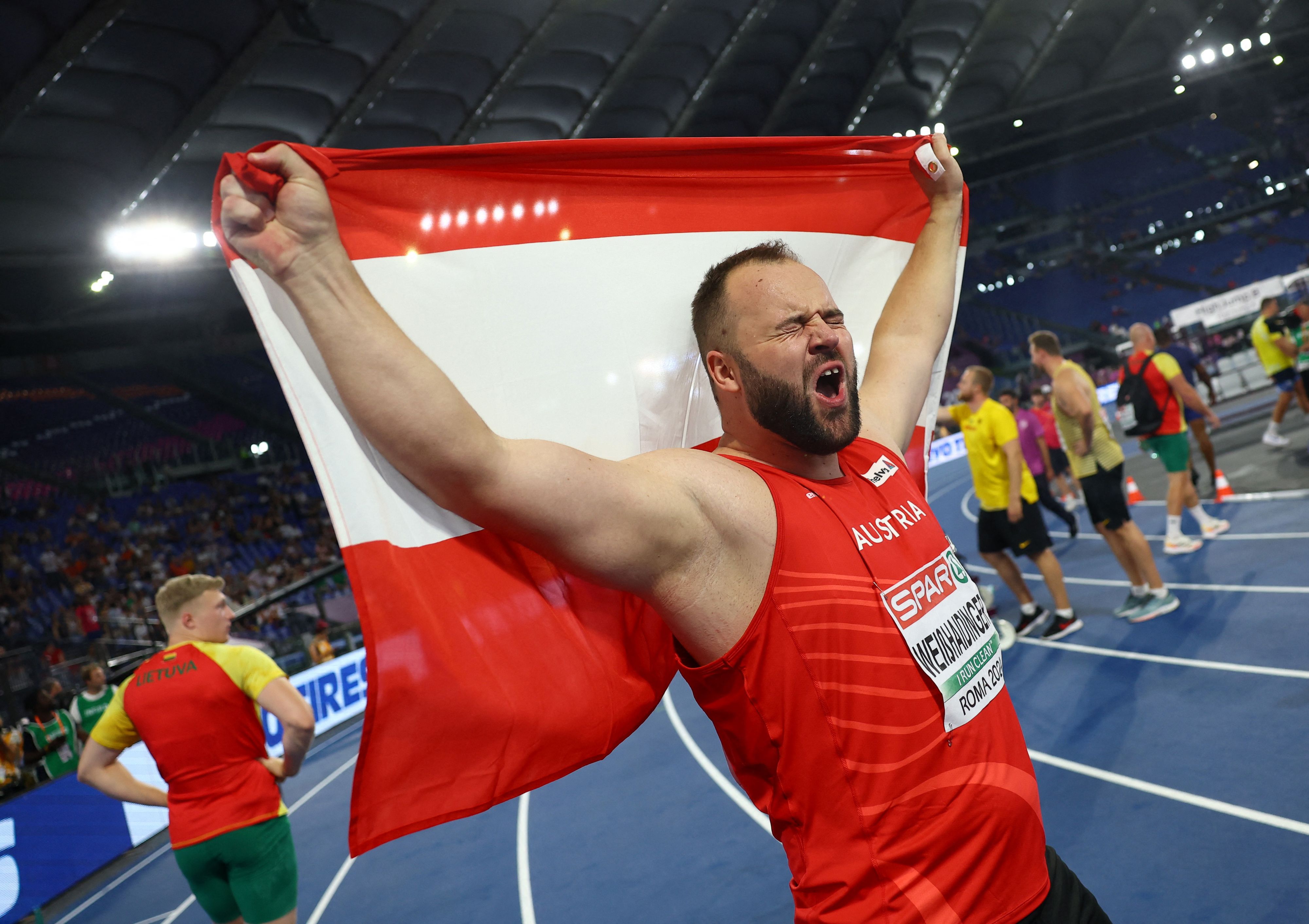 Diskuswerfer Lukas Weißhaidinger bei der EM in Rom. 