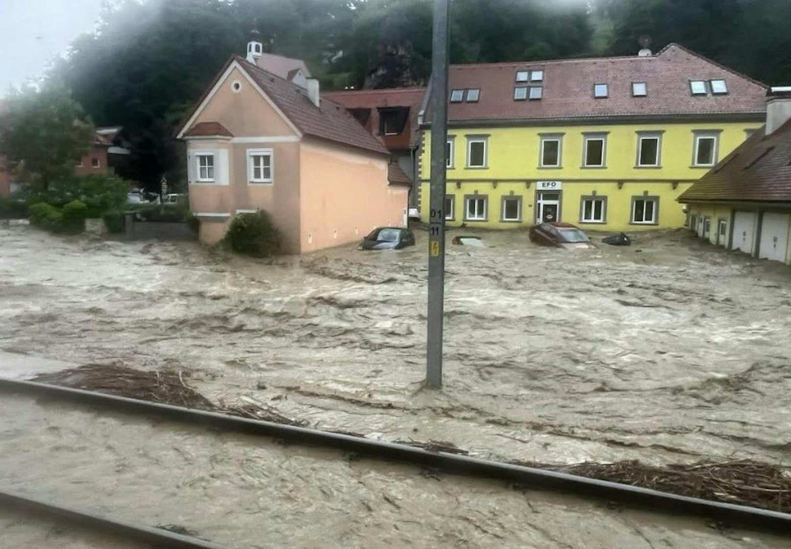 In Deutschfeistritz kam es am Samstag zu schweren Überflutungen. 