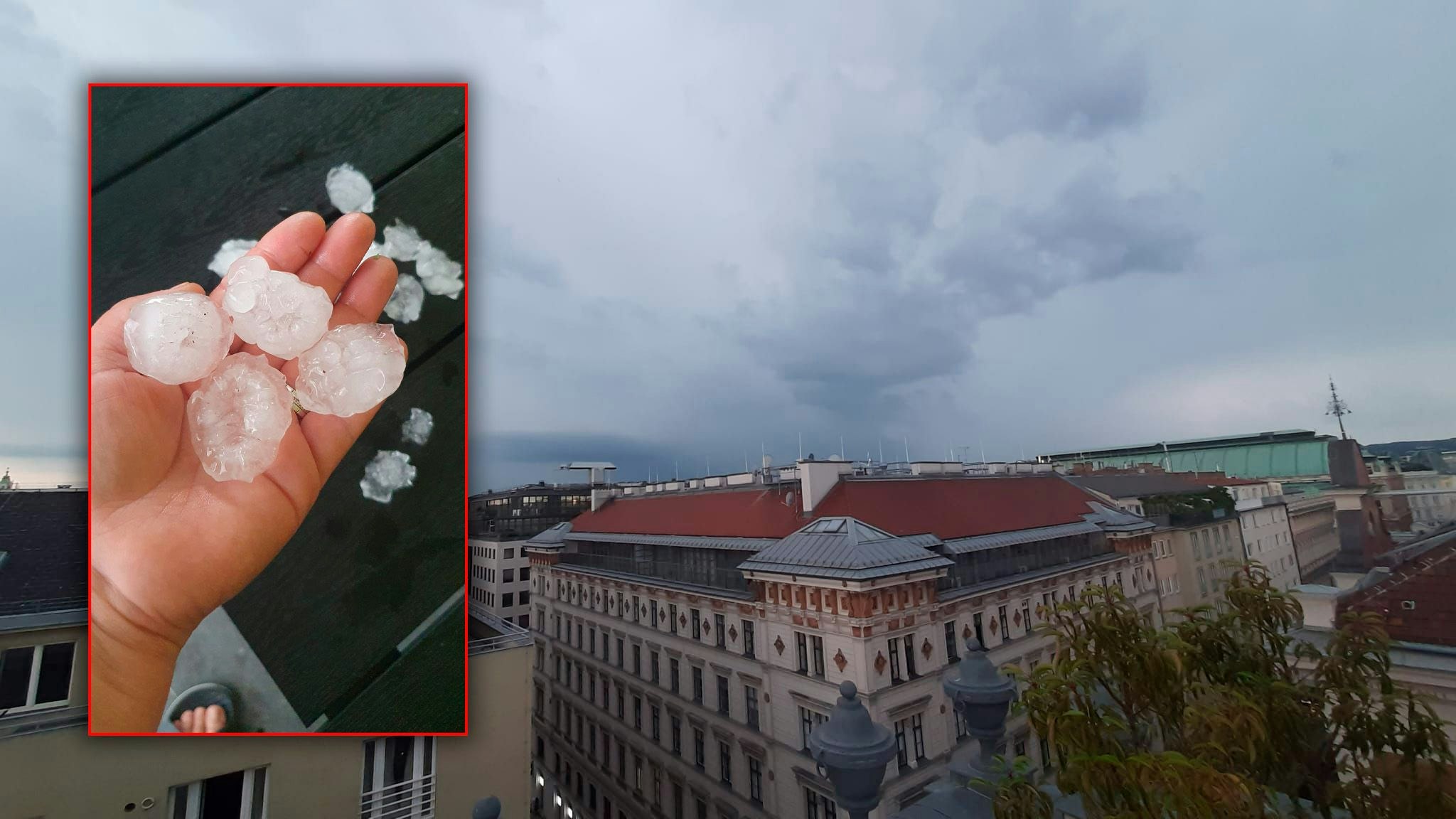 Golfball große Hagelkörner in Wiener Neustadt