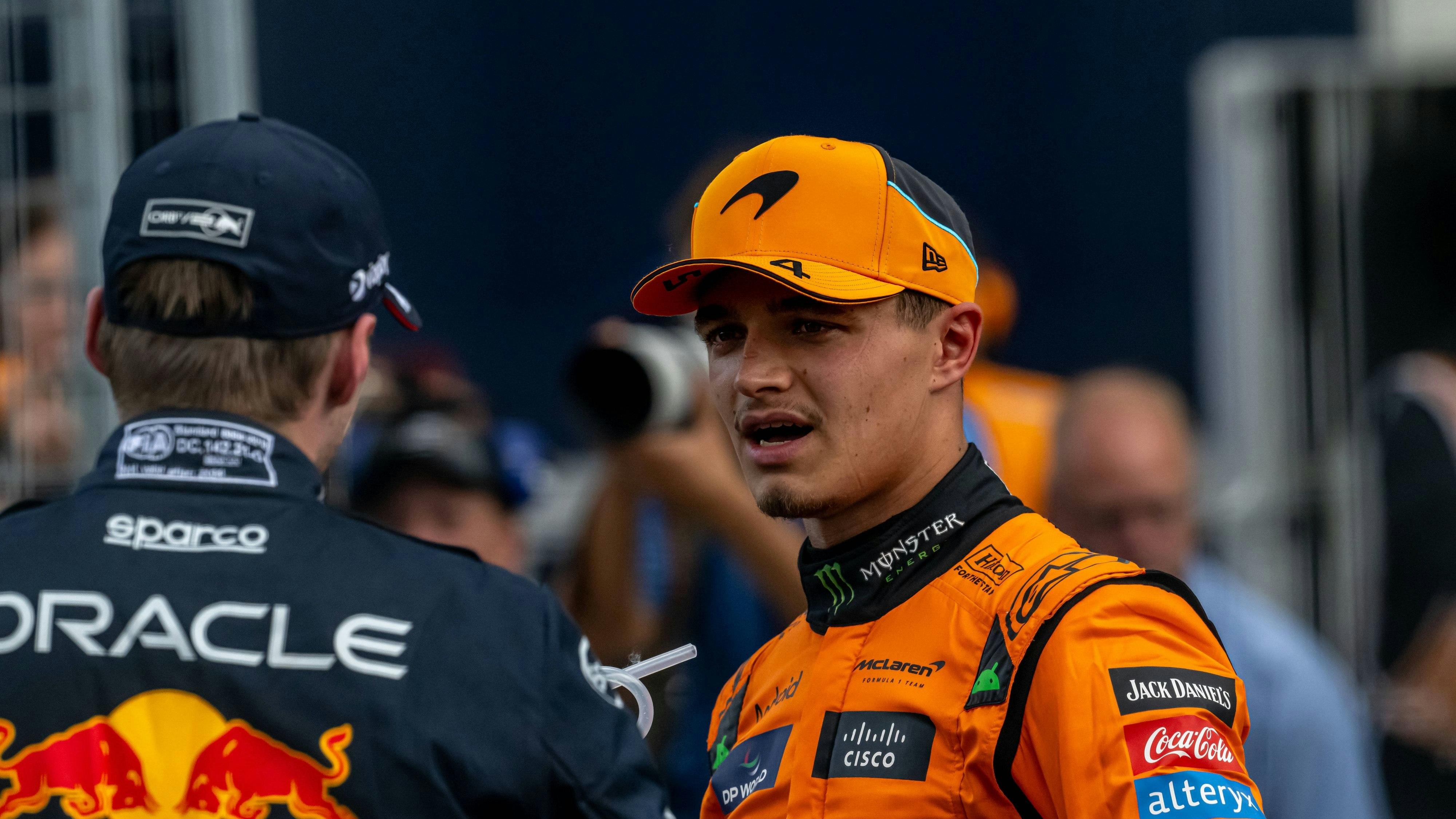 Die Formel-1-Stars Max Verstappen und Lando Norris.