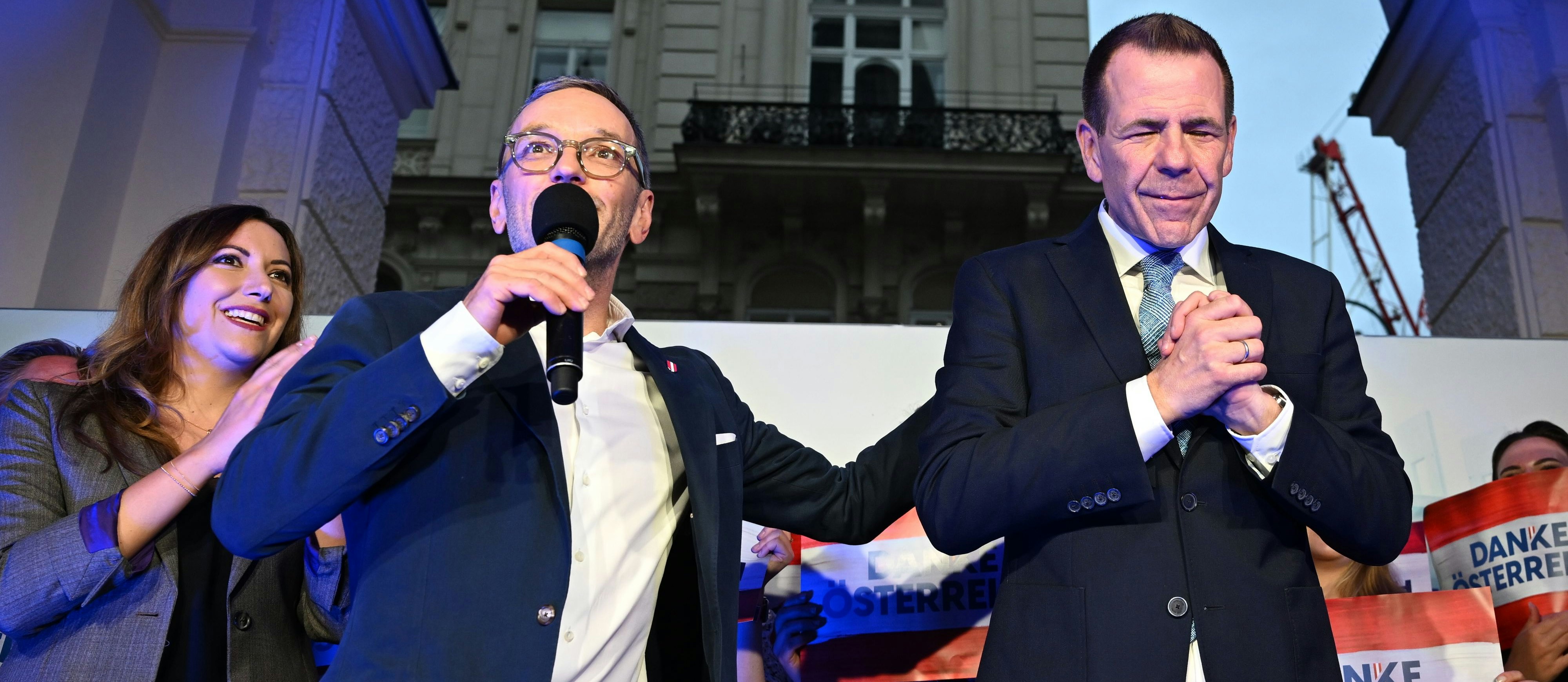 Sie wissen, was sie aneinander haben: FPÖ-Bundesparteiobmann Herbert Kickl und Spitzenkandidat Harald Vilimsky