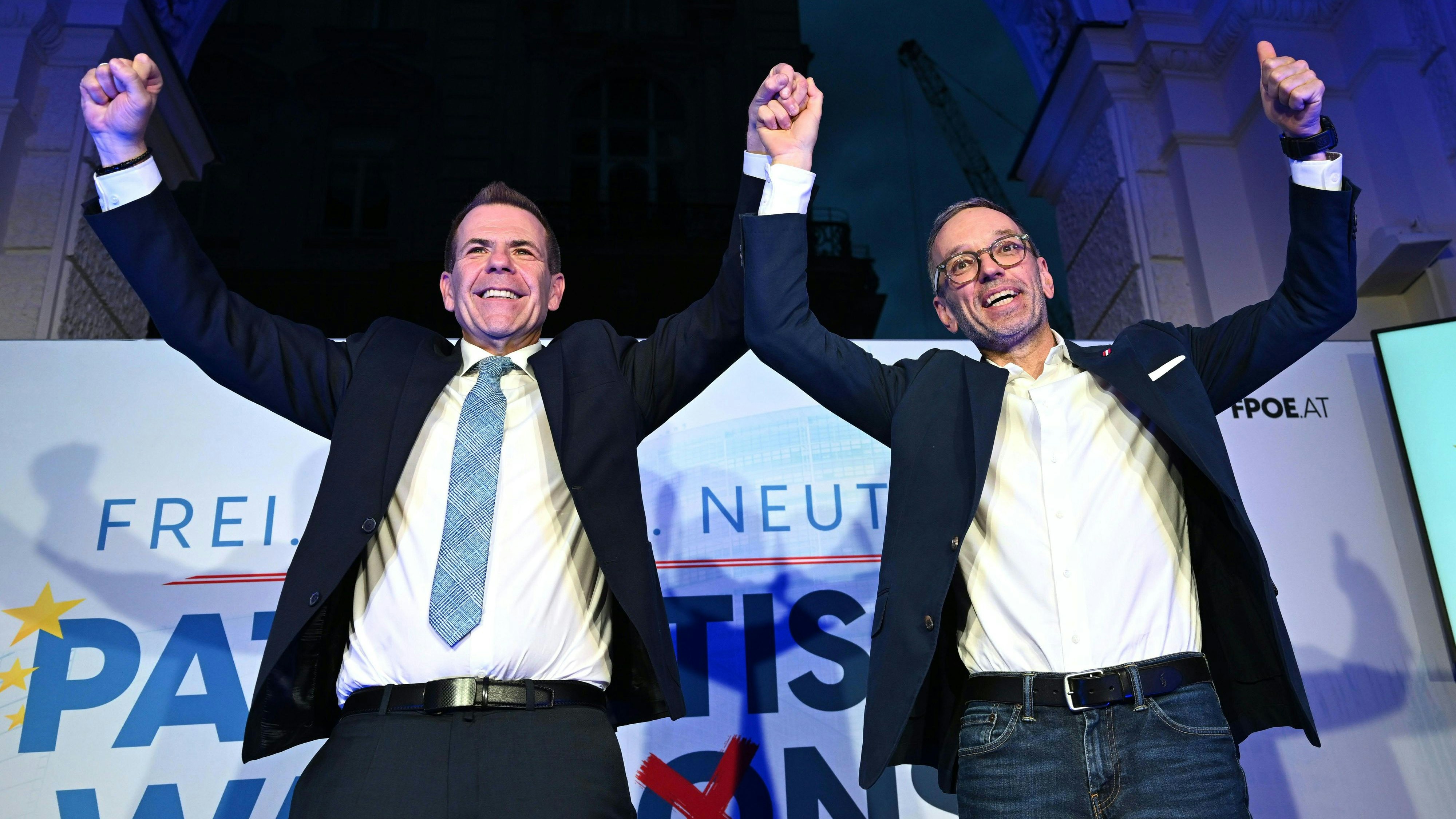 Harald Vilimsky und FPÖ-Bundesparteiobmann Herbert Kickl