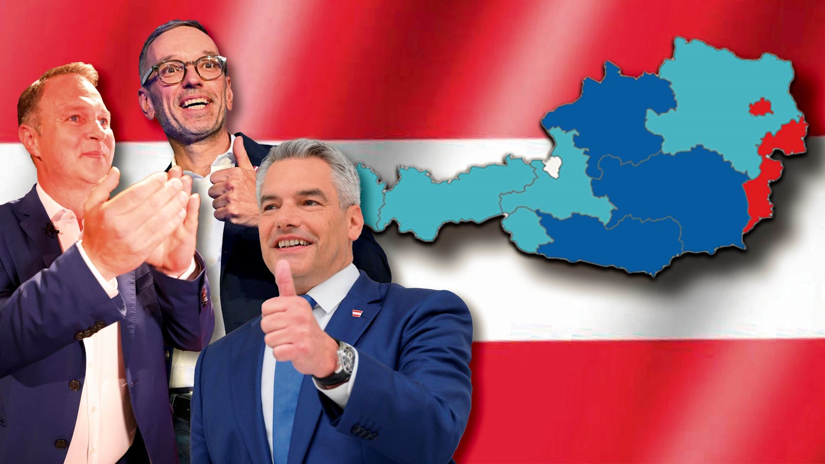 FPÖ Platz 1 – so dreigeteilt ist jetzt Österreich