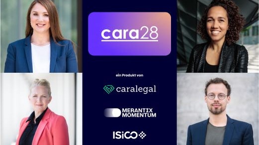 Simone Rosenthal (Geschäftsführerin der ISiCO Datenschutz GmbH & Mitgründerin von caralegal), Nicole Büttner (Founder & CEO Merantix Momentum), Kathrin Schürmann (Geschäftsführerin der ISiCO Datenschutz GmbH & Mitgründerin von caralegal), Björn Möller (Geschäftsführer der caralegal GmbH).