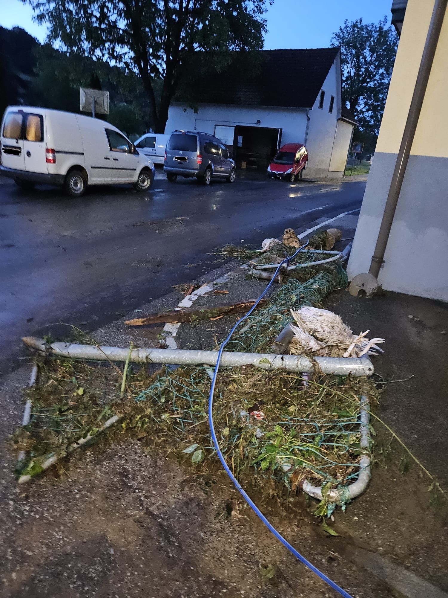 Eine Sturzflut hat tausende Puten aus dem Stall einer Züchterin in Unterlungitz gerissen und getötet. Ihre Kadaver wurden überall im Ort verteilt.