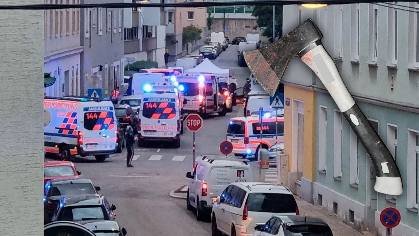 Mit diesen Axt wurde die Polizisten attackiert.