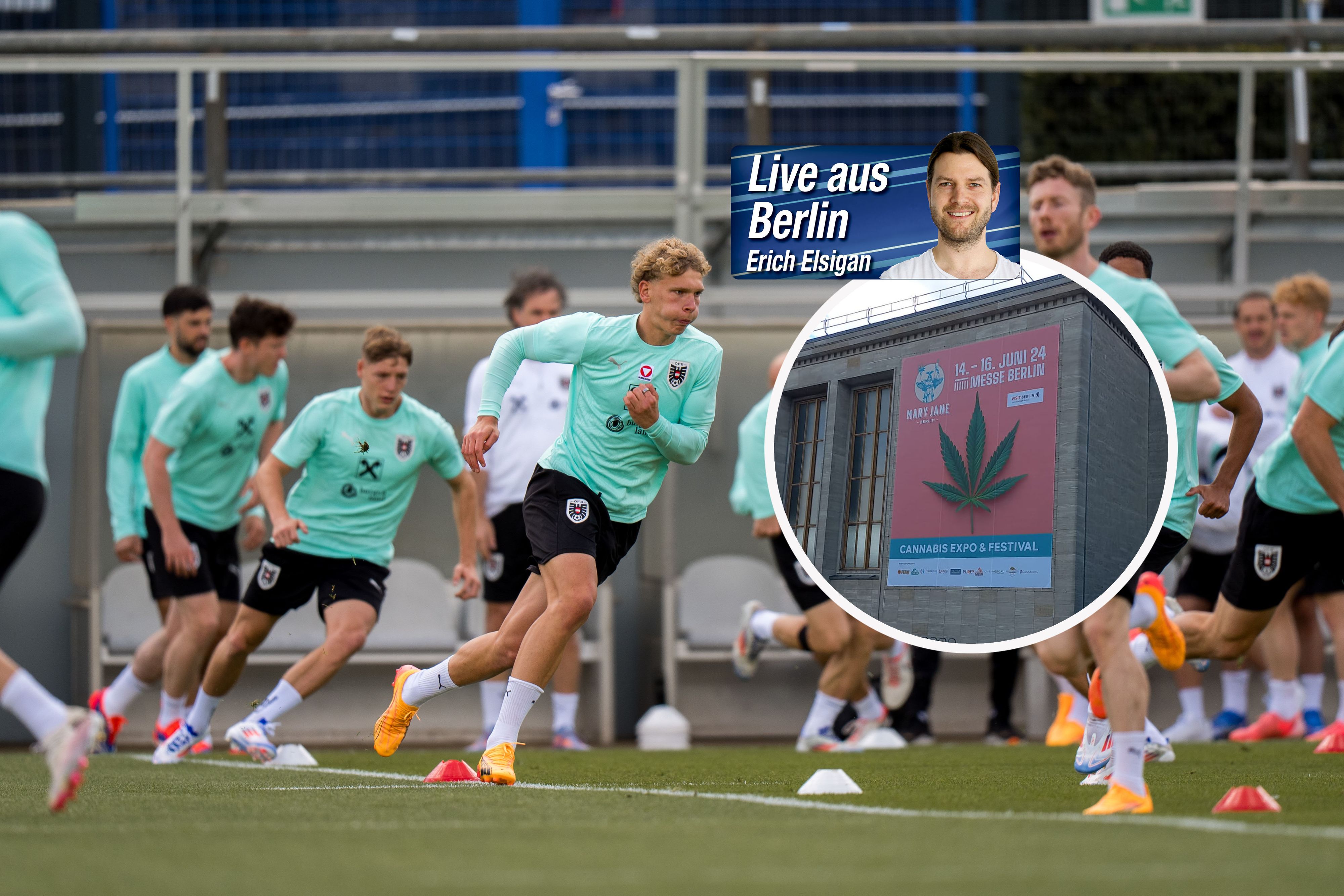 Die Spieler trainierten, am Messegelände liefen die Vorbereitungen auf die Cannabis-Expo.