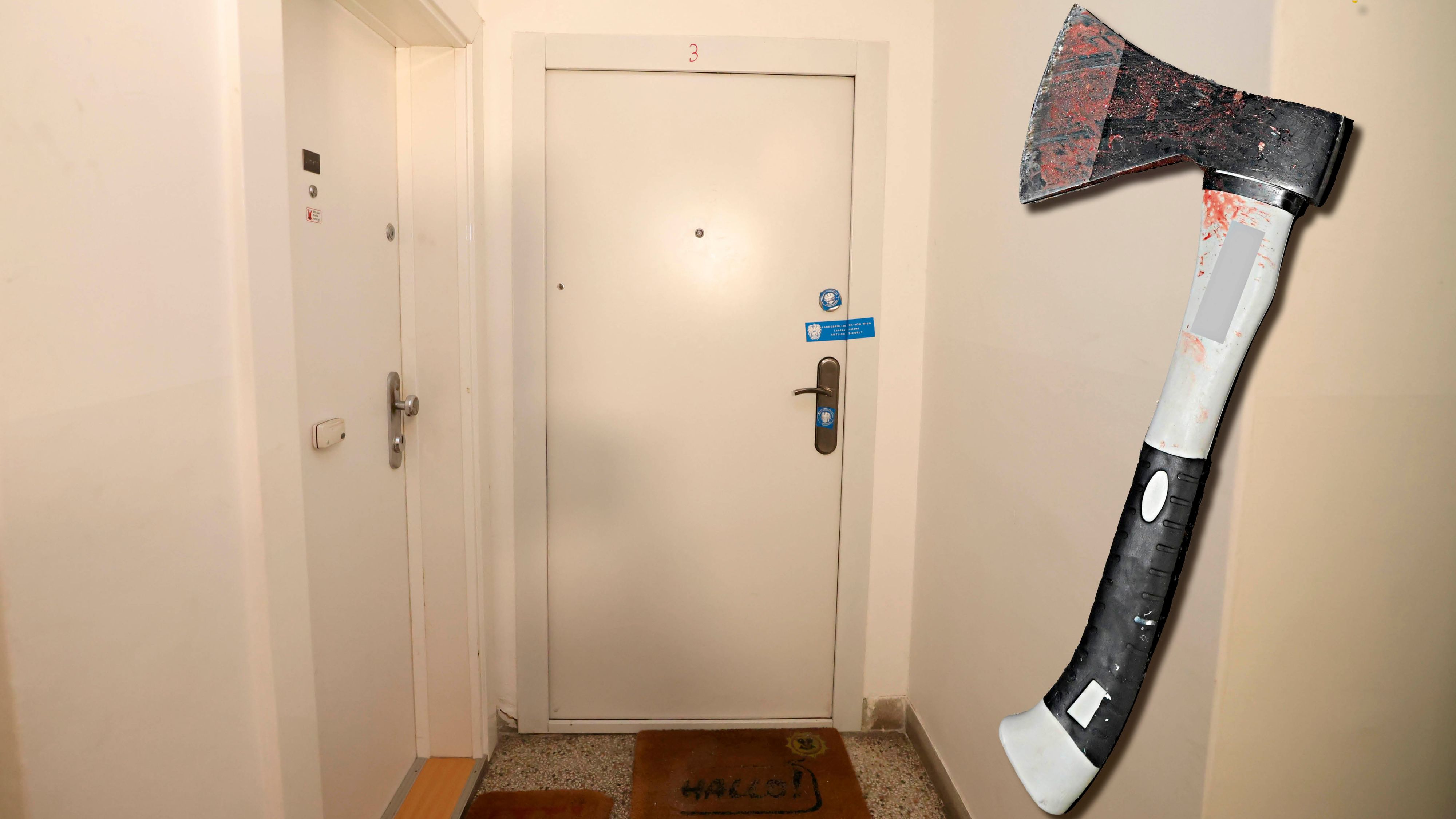 In dieser Wohnung in Wien-Floridsdorf tötete der 26-Jährige seine Mitbewohnerin mit dieser Axt.