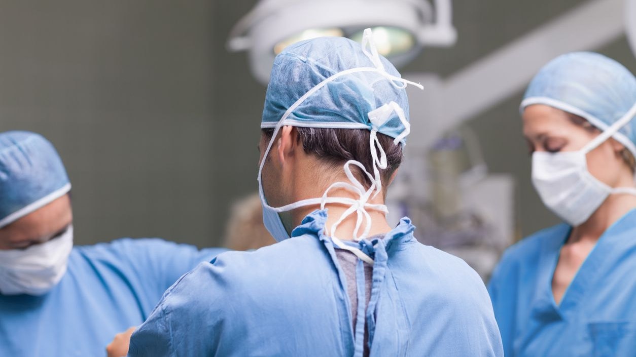 Medical team working in operating theater