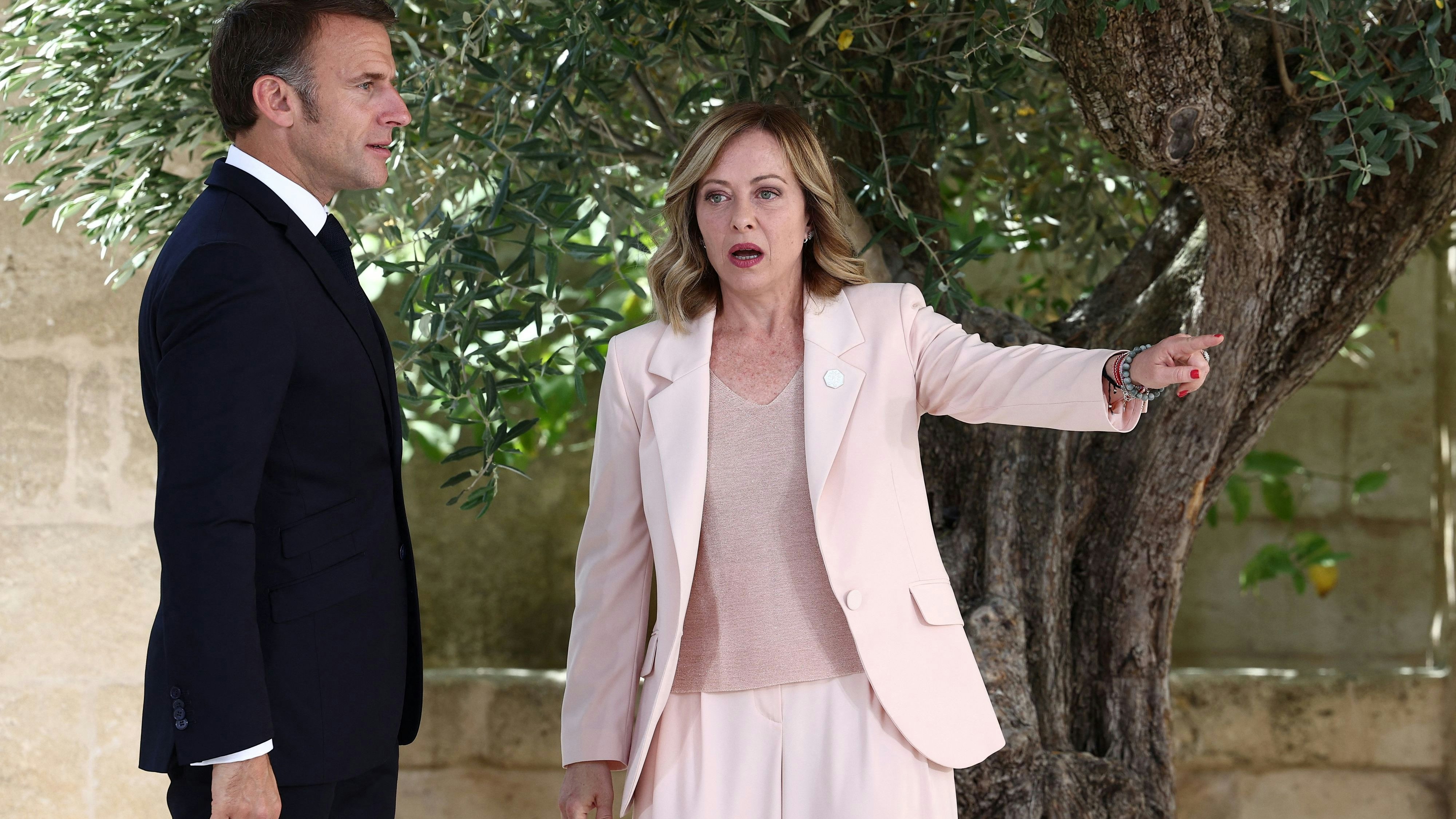 Es krachte anständig zwischen ihnen: Italiens Premierministerin Giorgia Meloni und Frankreichs Präsident Emmanuel Macron.
