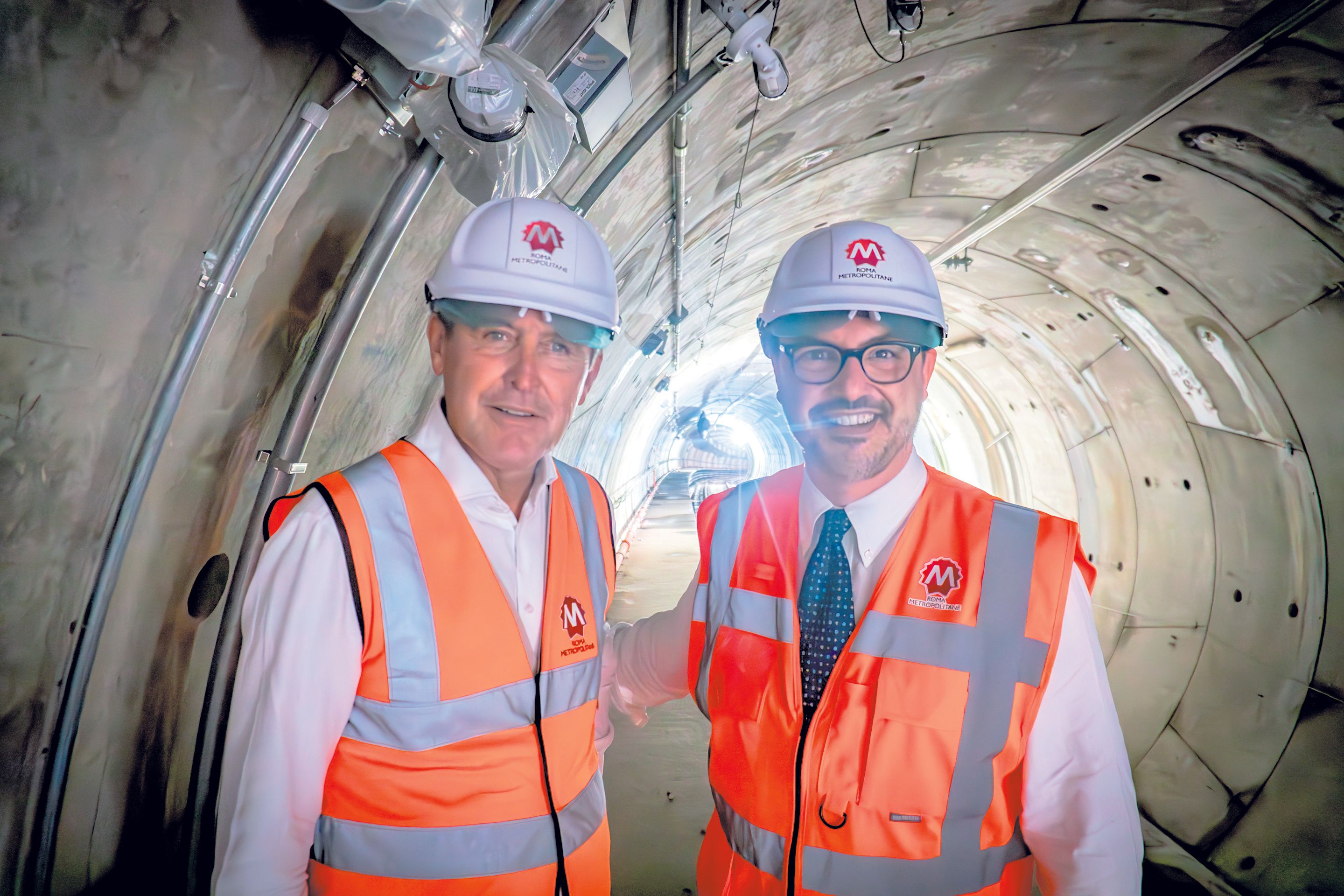 Hanke besichtigte U-Bahnbaustelle mit Roms Vizebürgermeister. 