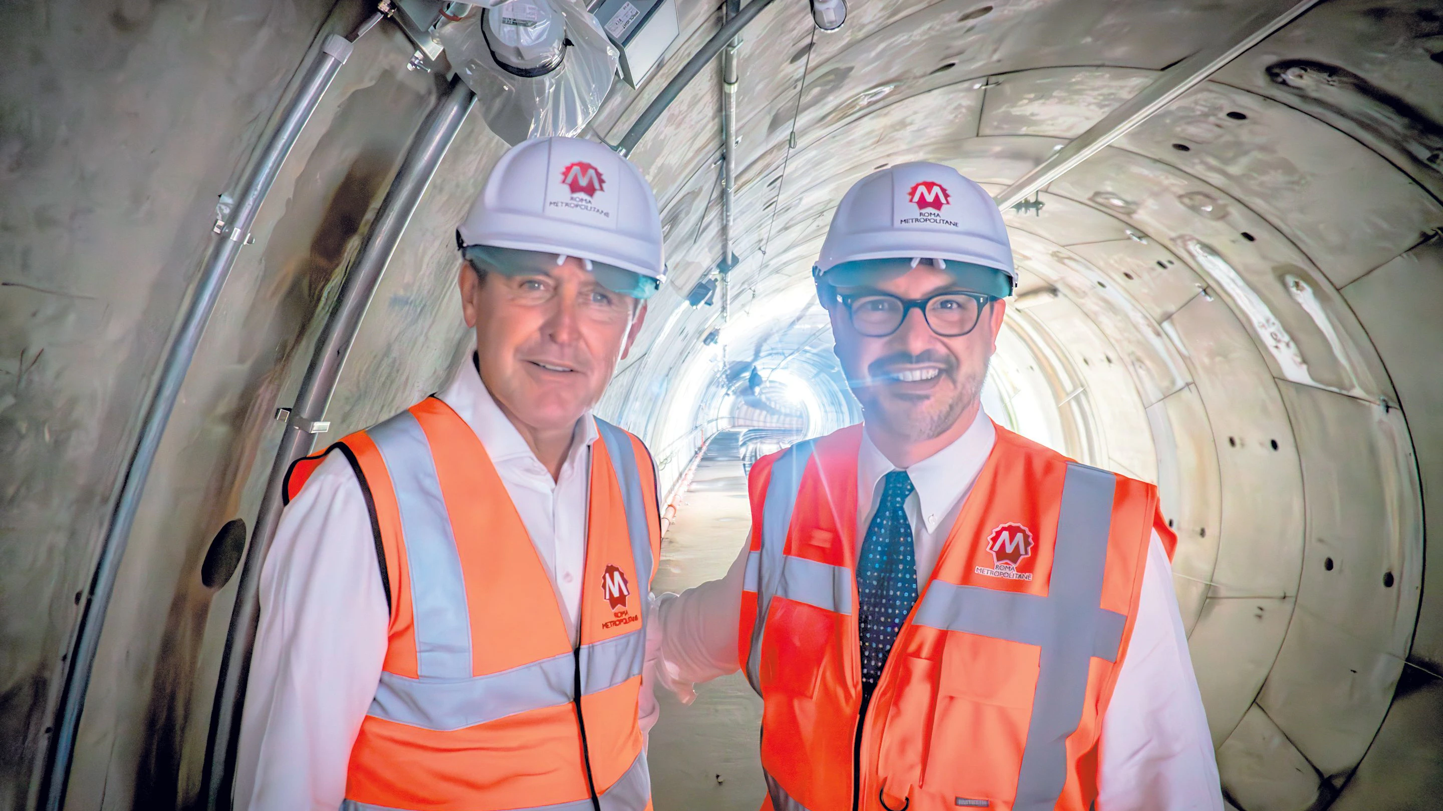 Hanke besichtigte U-Bahnbaustelle mit Roms Vizebürgermeister. 