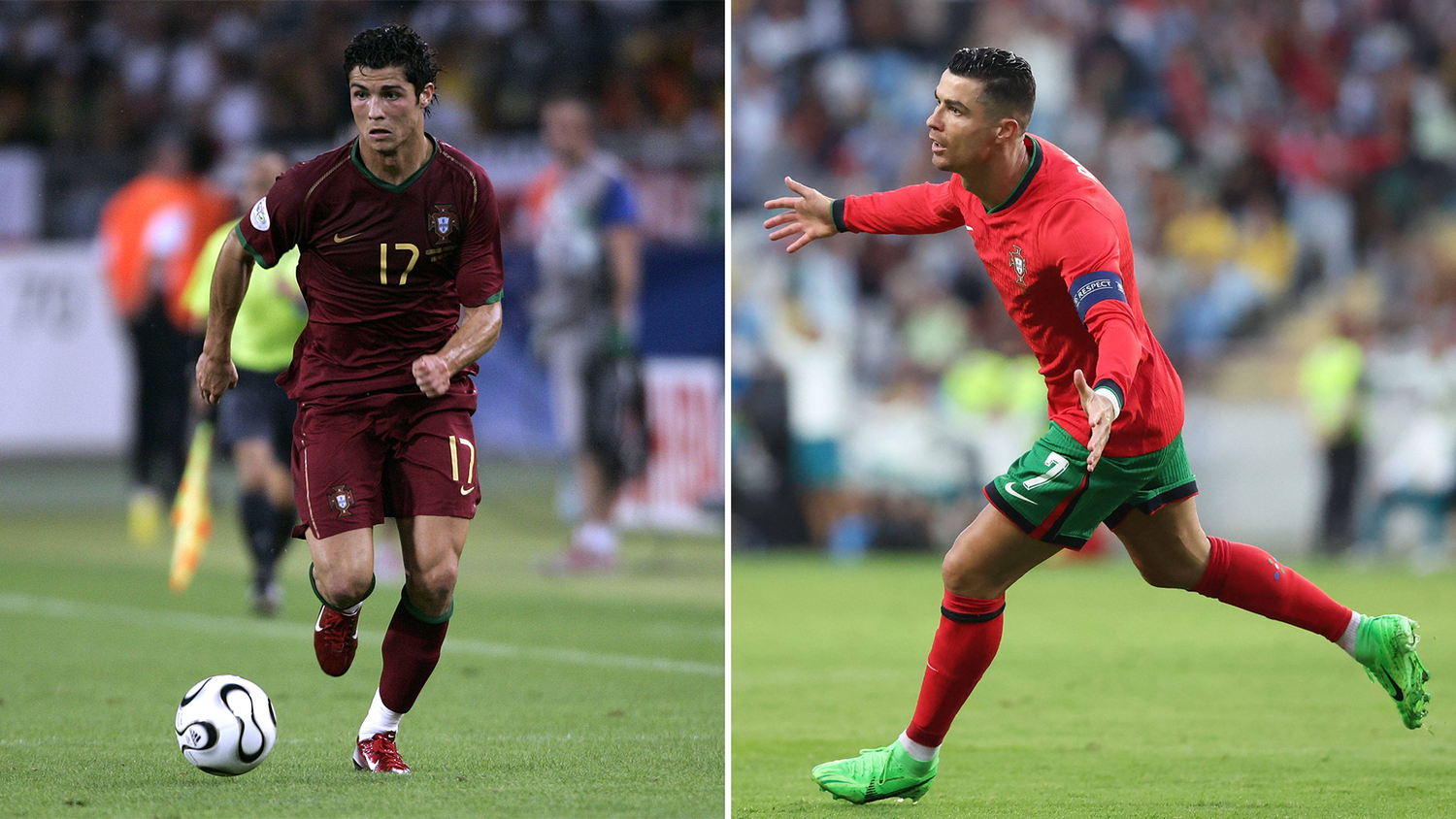 Cristiano Ronaldo stand schon bei der WM in Deutschland 2006 für Portugal am Feld.