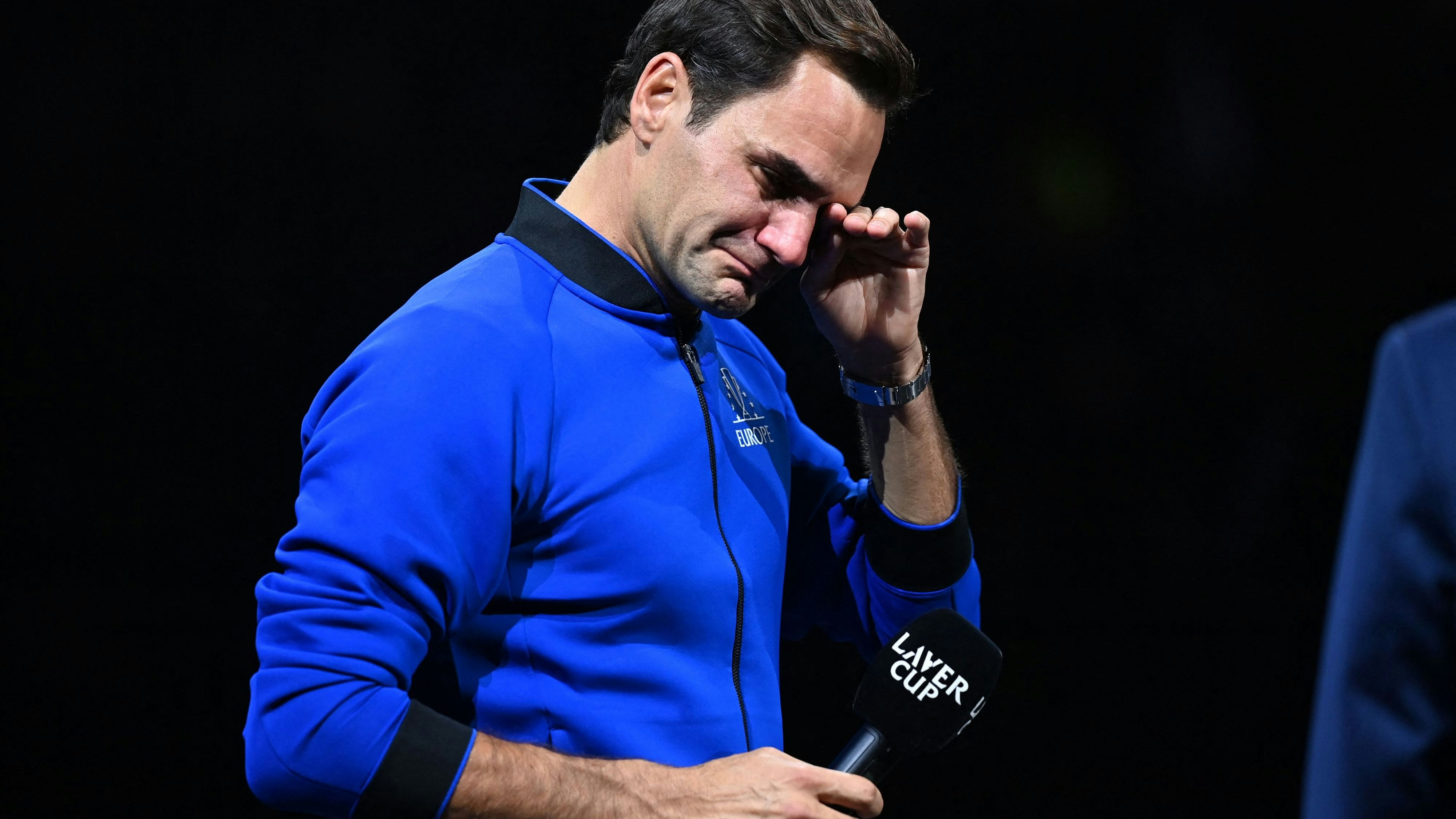 Steht zu seinen Emotionen: Roger Federer am 24. September 2022 in der O2-Arena in London beim Rod-Laver-Cup, seinem letzten Auftreten als Spieler in der Welt des Profi-Tennis